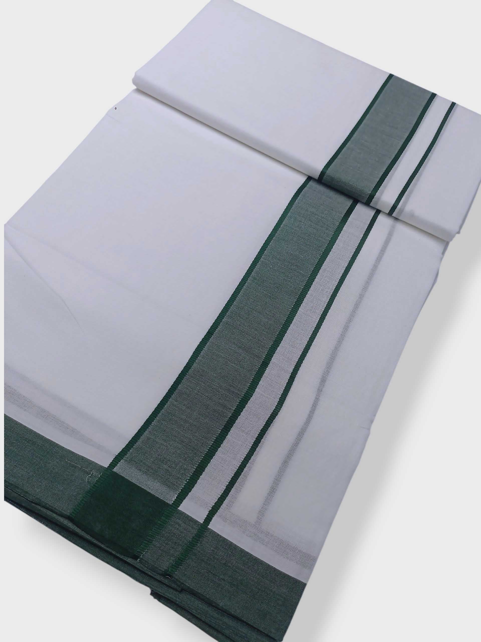 Pure White Cotton Men's Double Dhoti