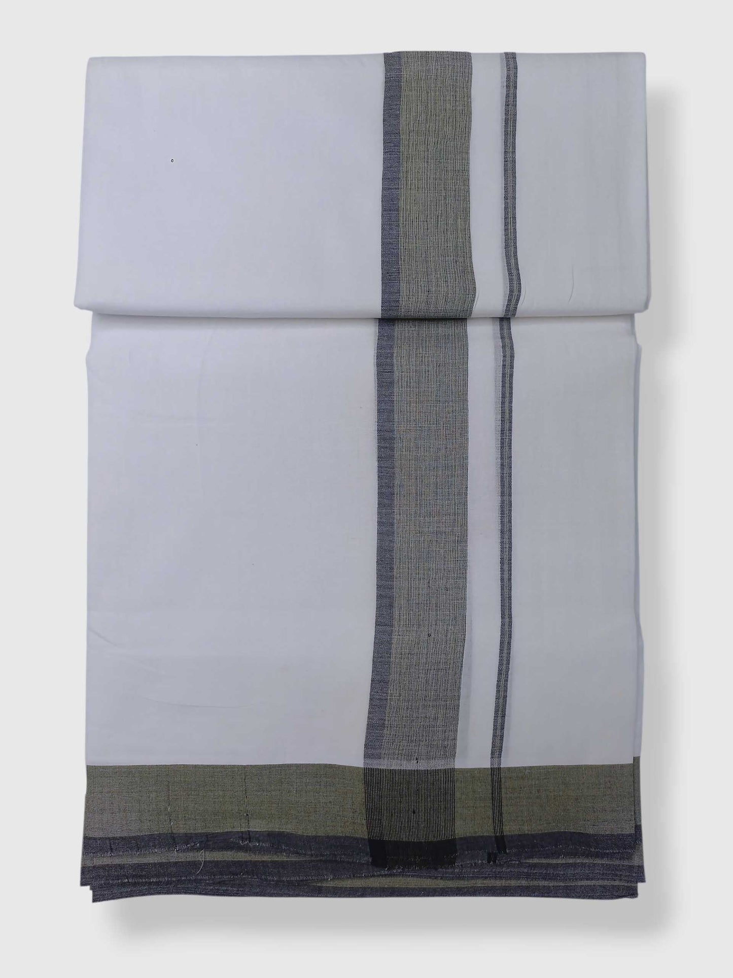 Pure White Cotton Men's Double Dhoti