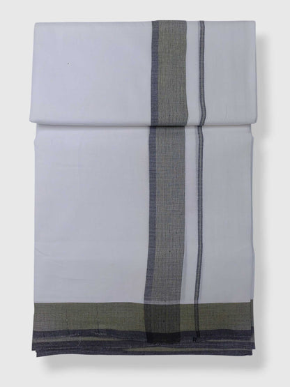 Pure White Cotton Men's Double Dhoti