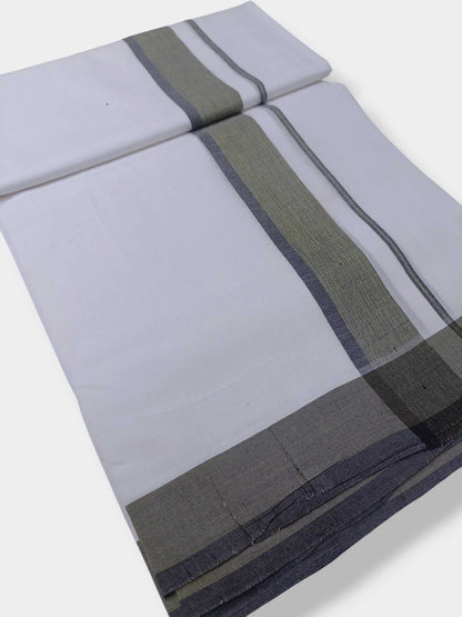 Pure White Cotton Men's Double Dhoti