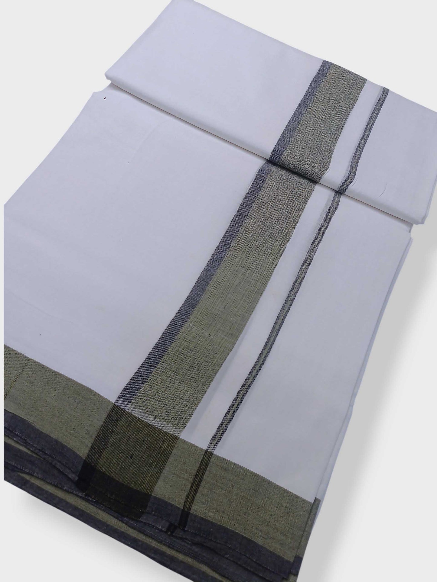 Pure White Cotton Men's Double Dhoti