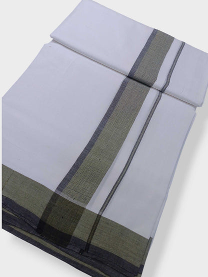 Pure White Cotton Men's Double Dhoti