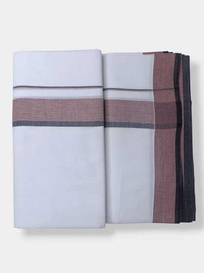 Pure White Cotton Men's Double Dhoti