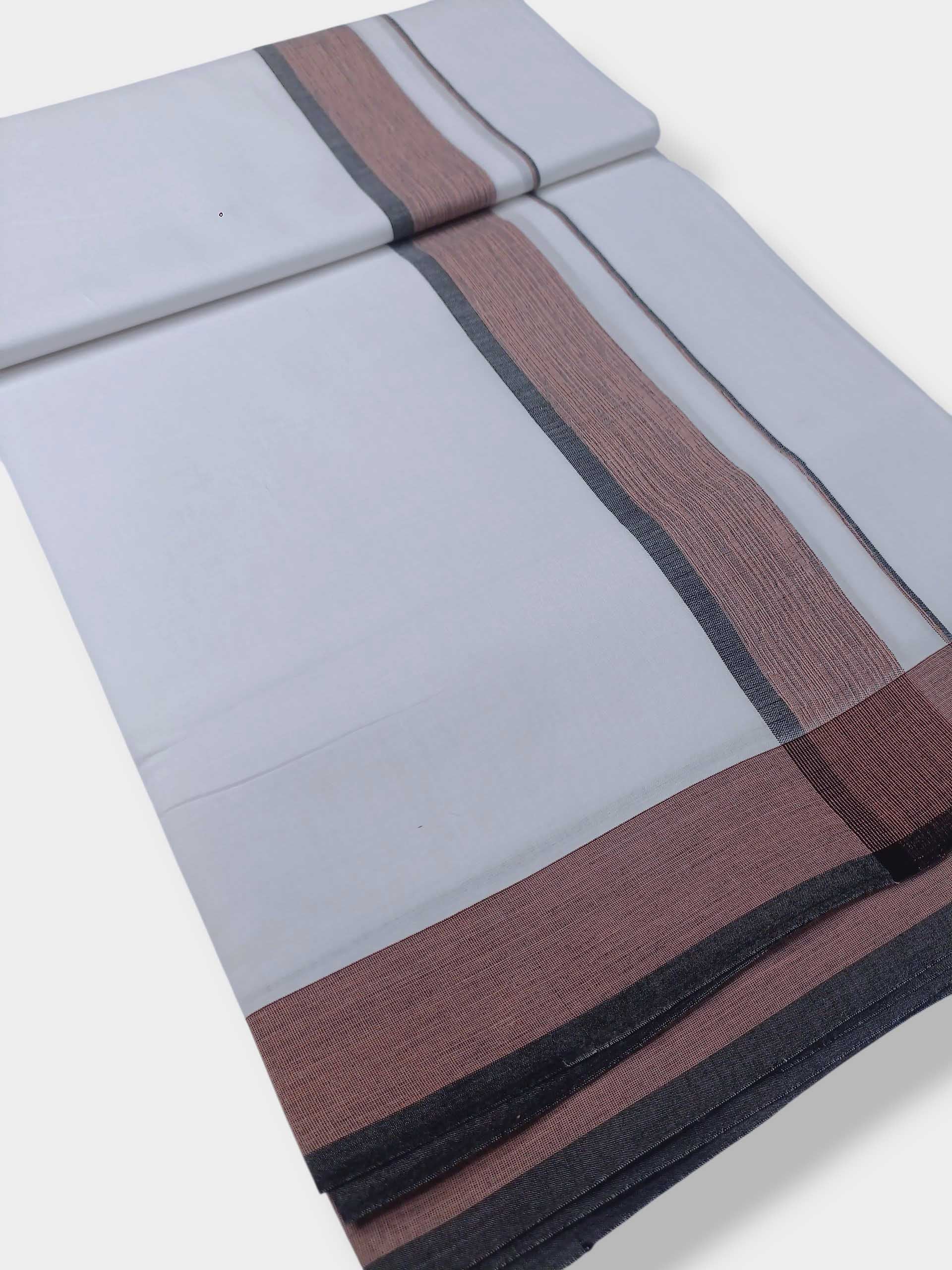 Pure White Cotton Men's Double Dhoti