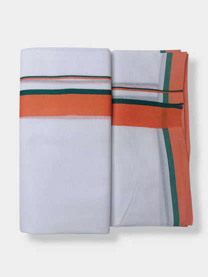 Pure White Cotton Men's Double Dhoti