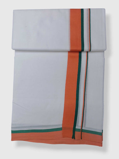 Pure White Cotton Men's Double Dhoti