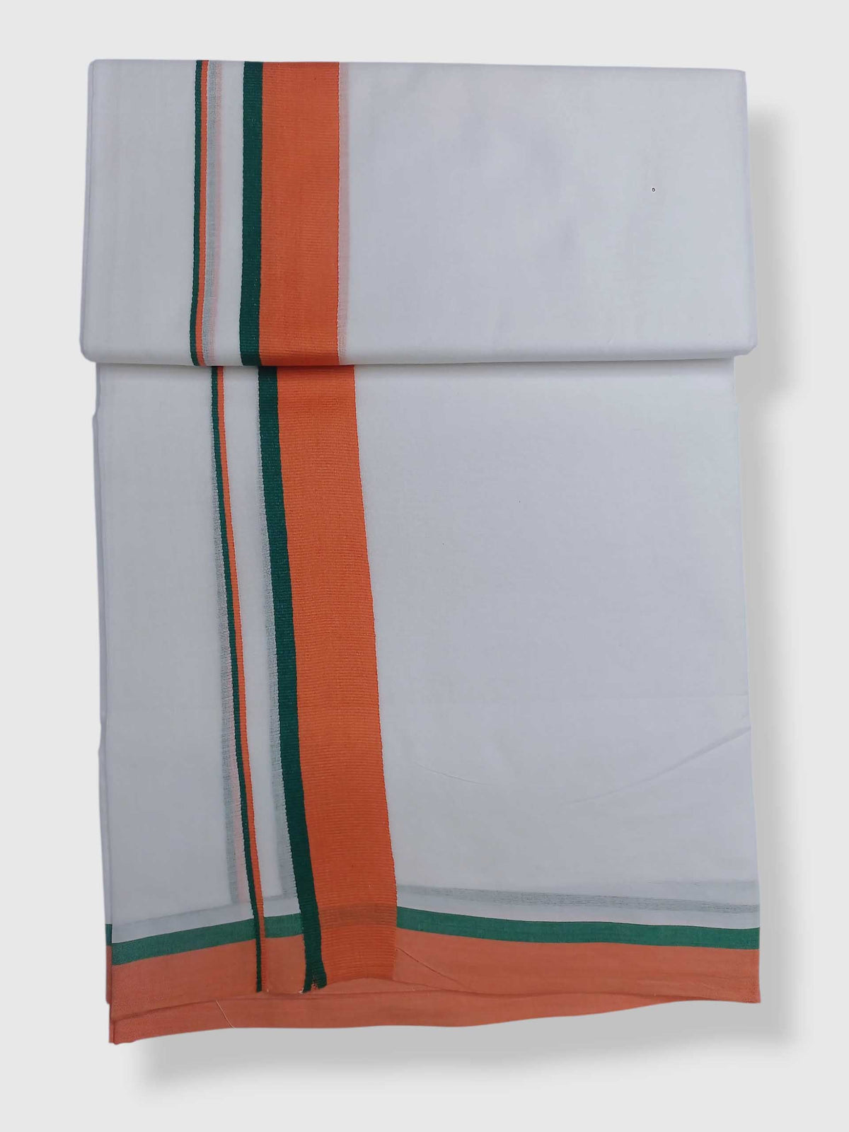 Pure White Cotton Men's Double Dhoti