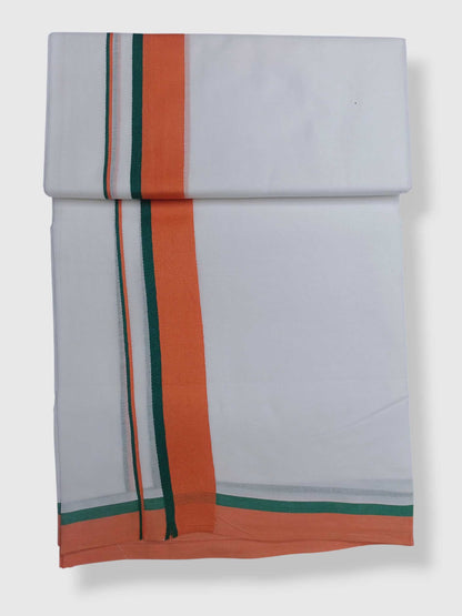 Pure White Cotton Men's Double Dhoti