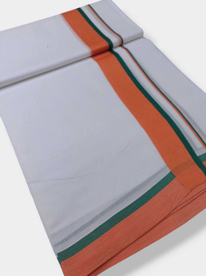 Pure White Cotton Men's Double Dhoti