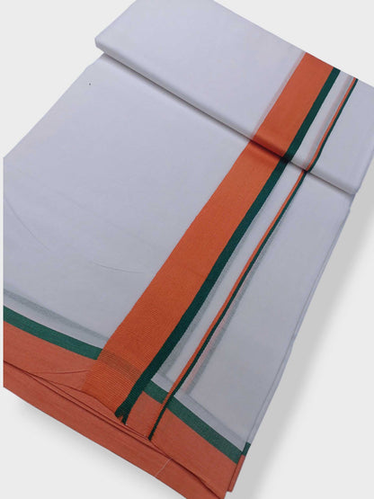 Pure White Cotton Men's Double Dhoti