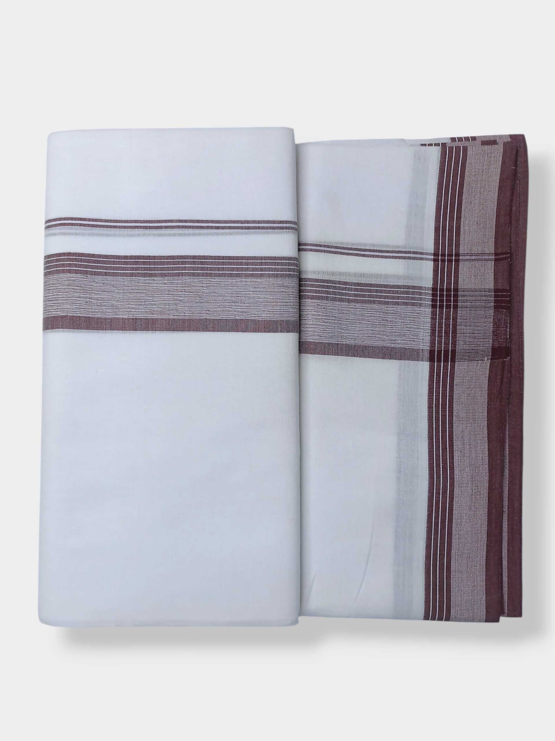 Pure White Cotton Men's Double Dhoti