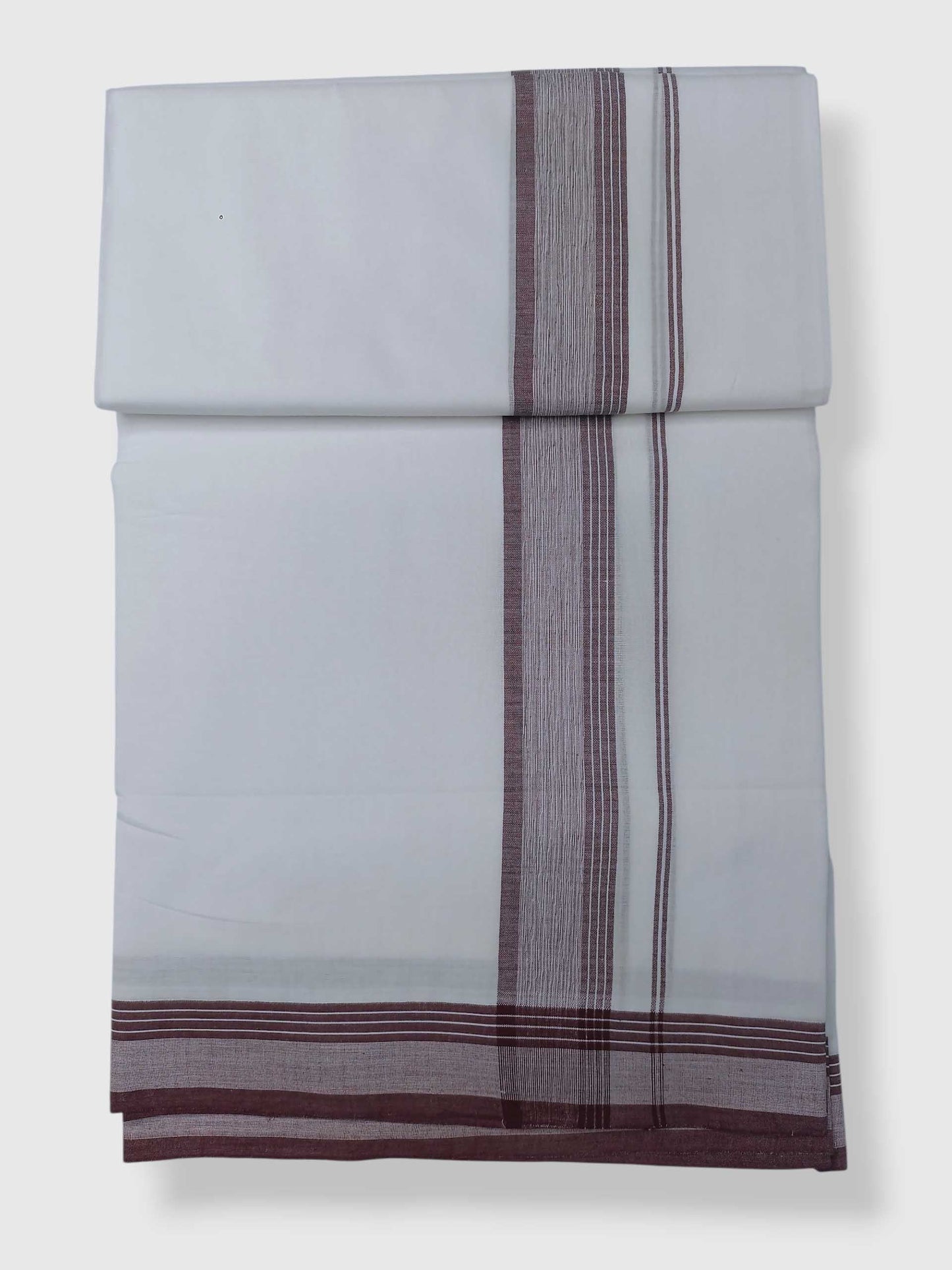 Pure White Cotton Men's Double Dhoti
