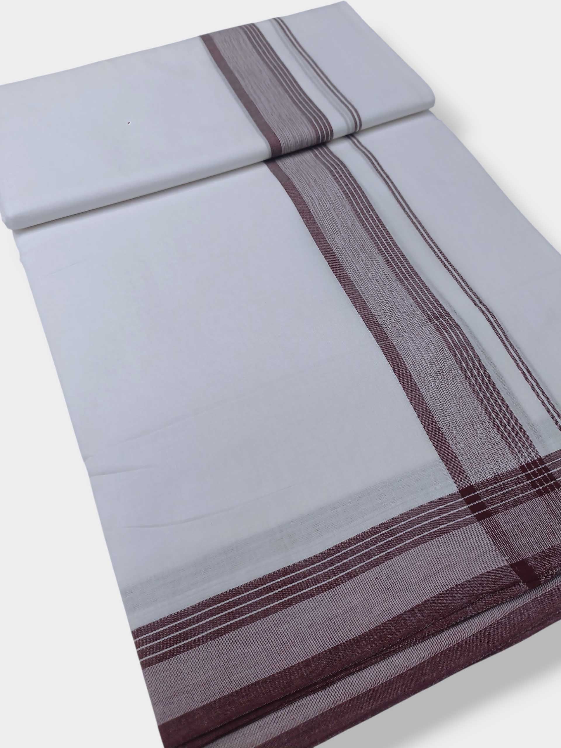 Pure White Cotton Men's Double Dhoti