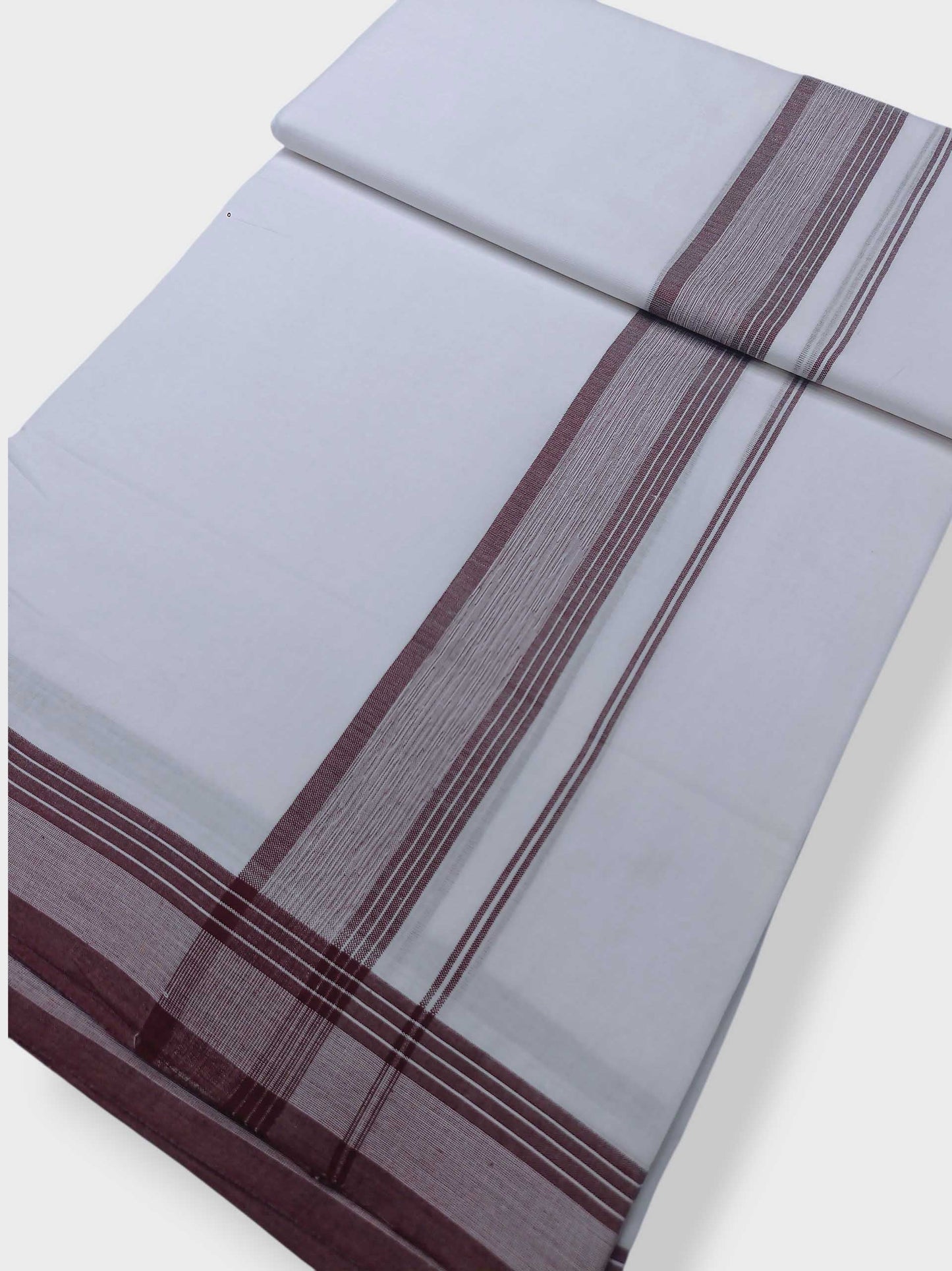 Pure White Cotton Men's Double Dhoti