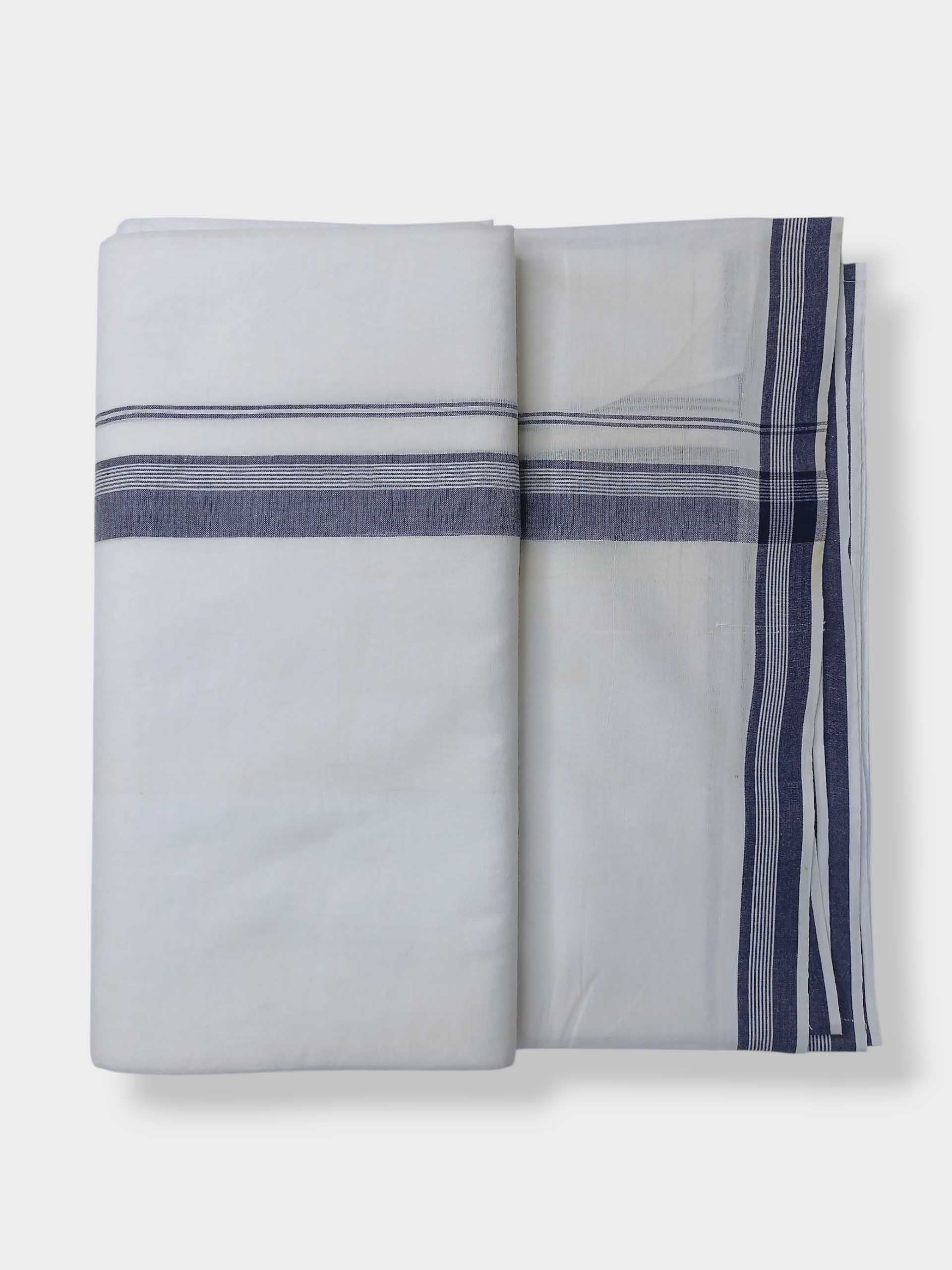 Pure White Cotton Men's Double Dhoti