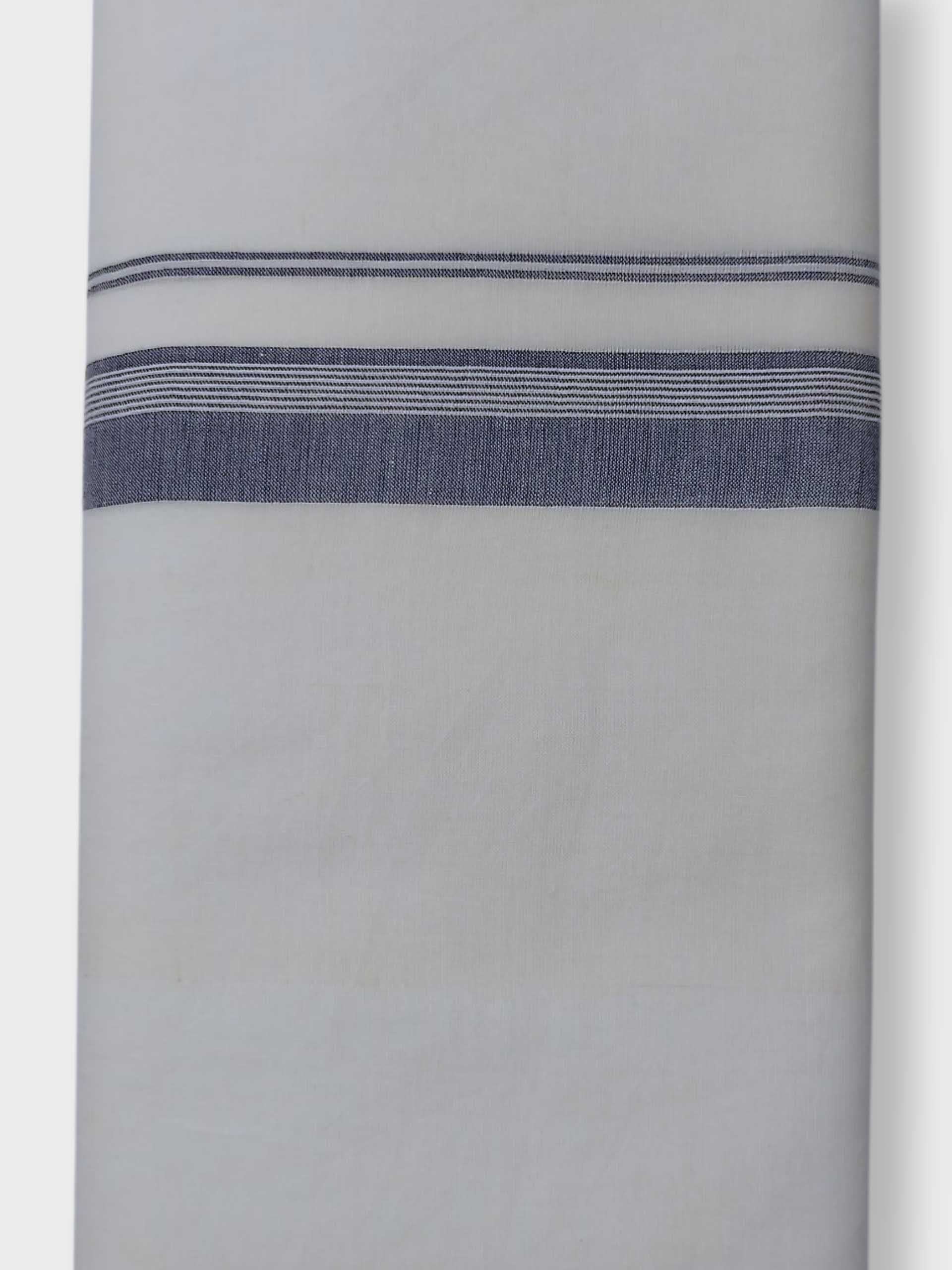 Pure White Cotton Men's Double Dhoti