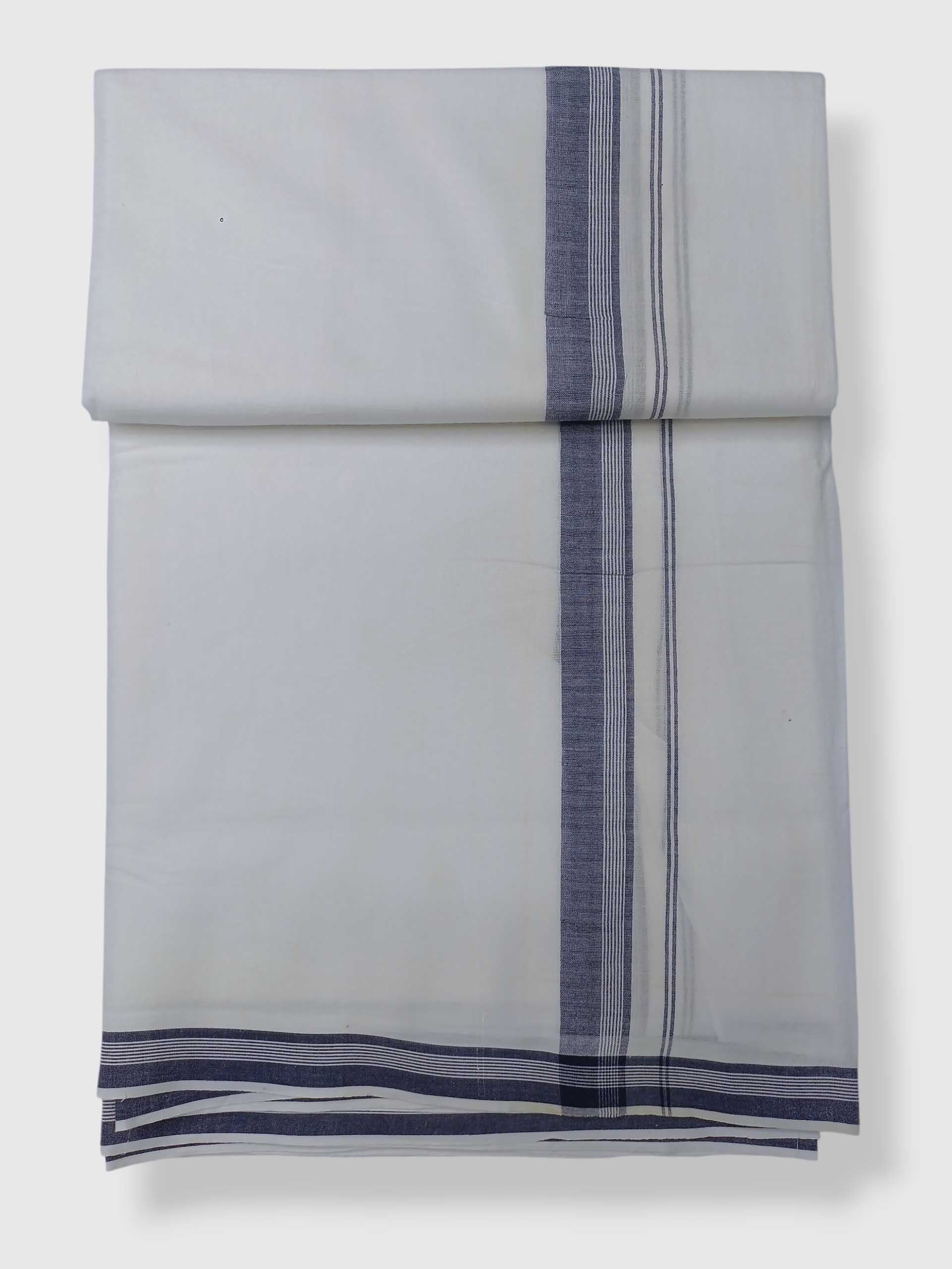 Pure White Cotton Men's Double Dhoti