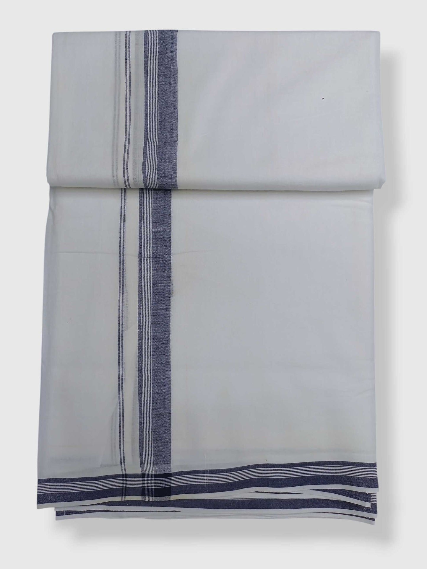 Pure White Cotton Men's Double Dhoti