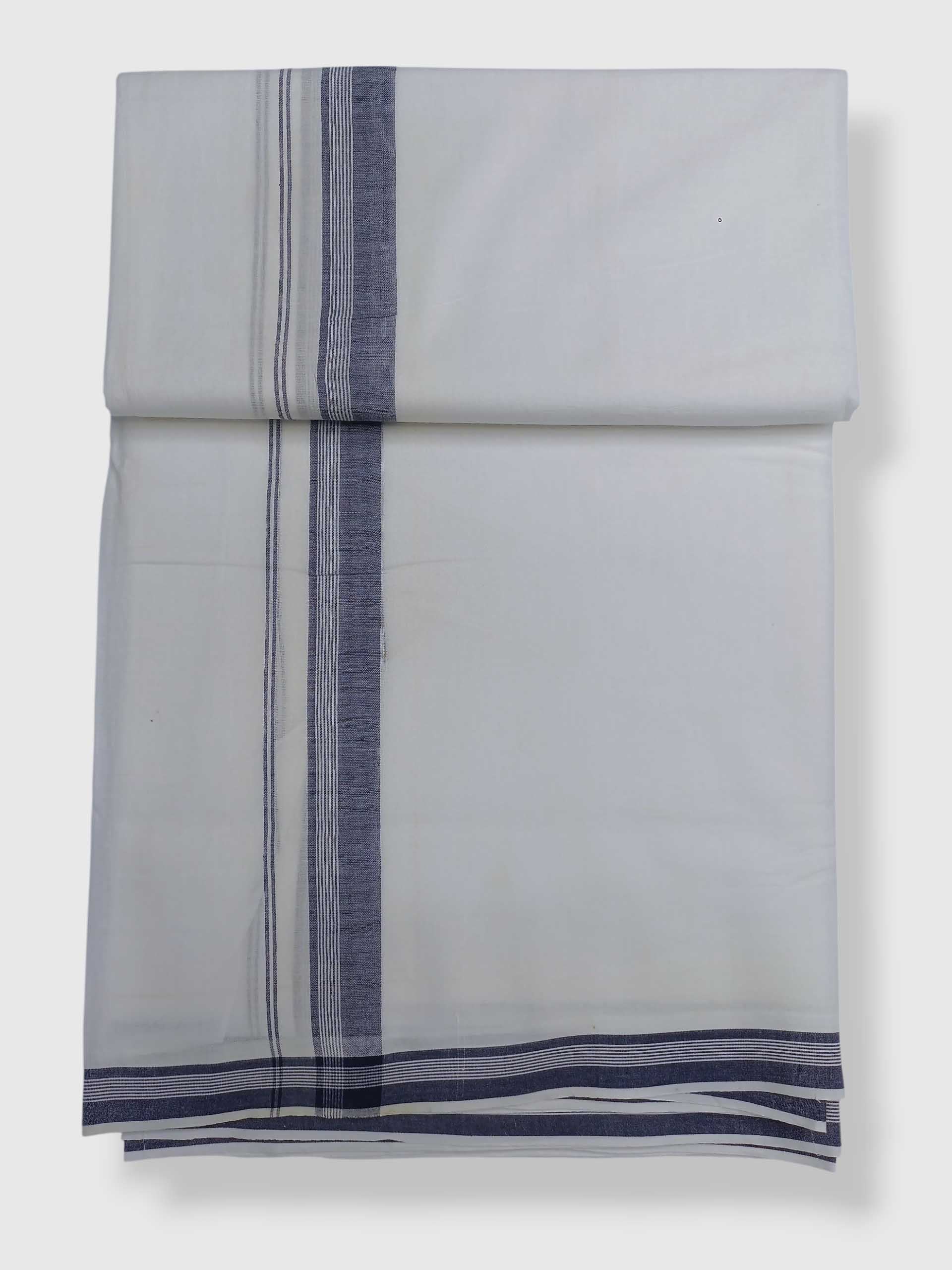 Pure White Cotton Men's Double Dhoti