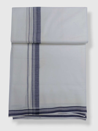 Pure White Cotton Men's Double Dhoti