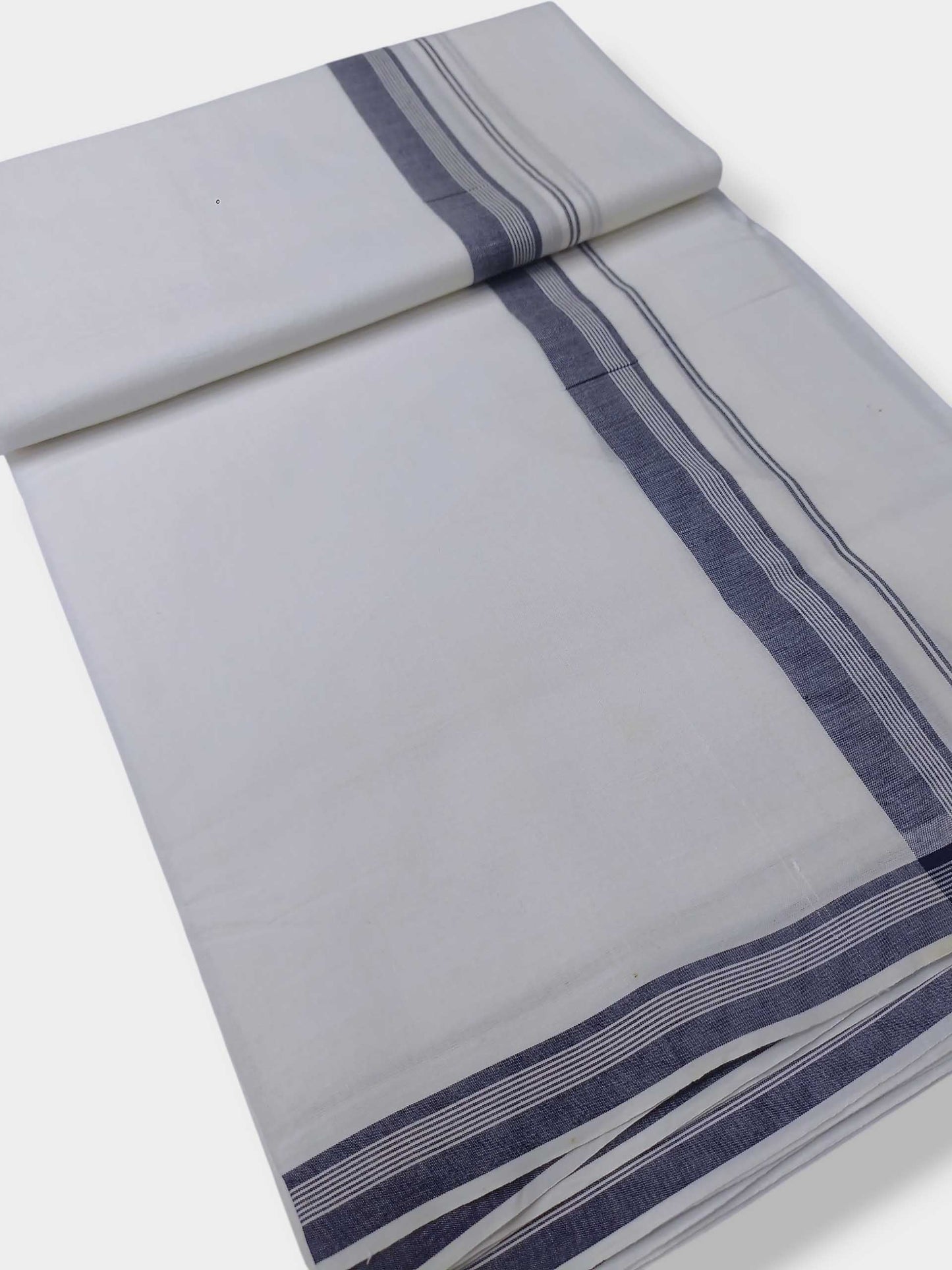 Pure White Cotton Men's Double Dhoti