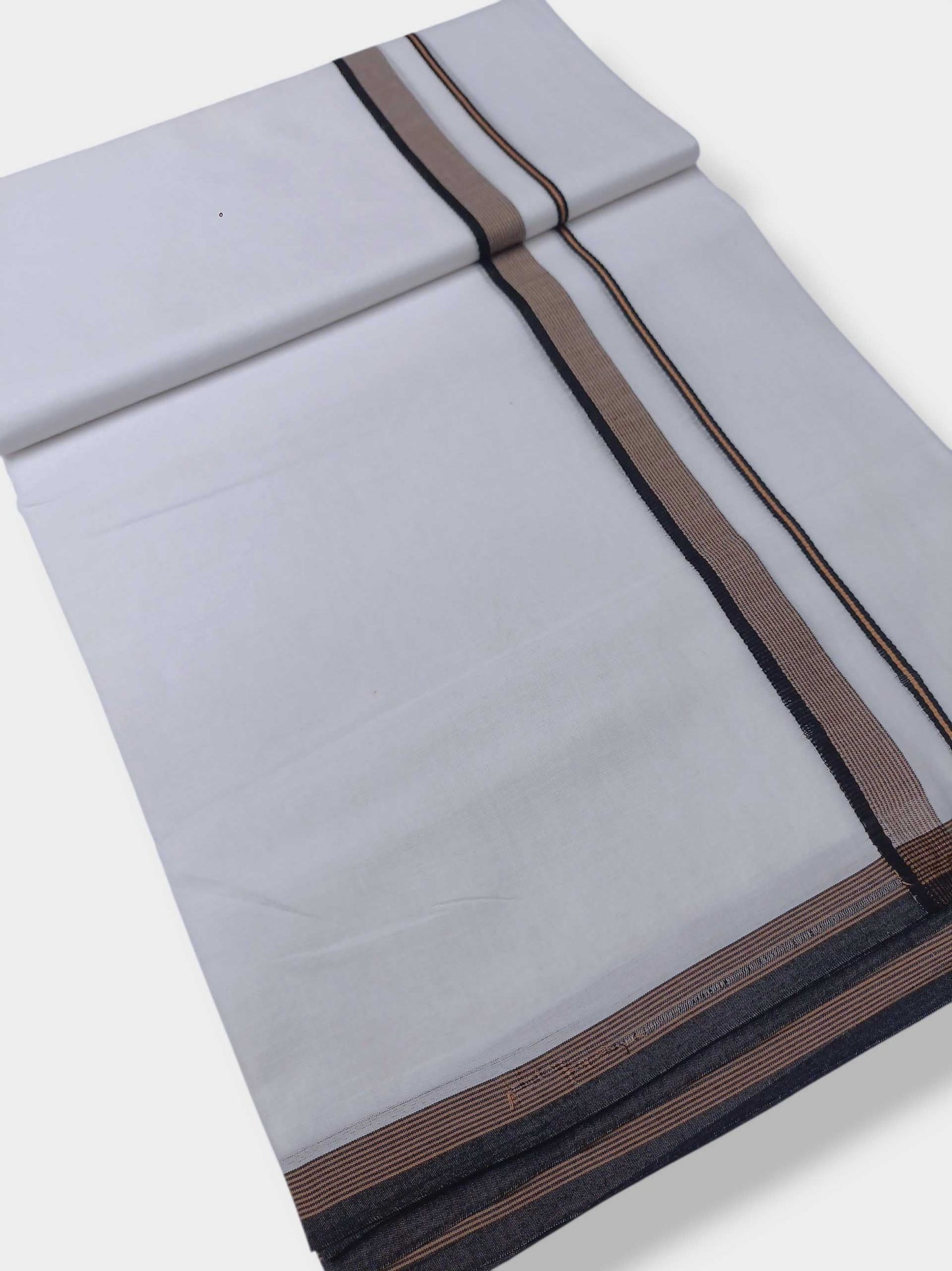 Pure White Cotton Men's Double Dhoti