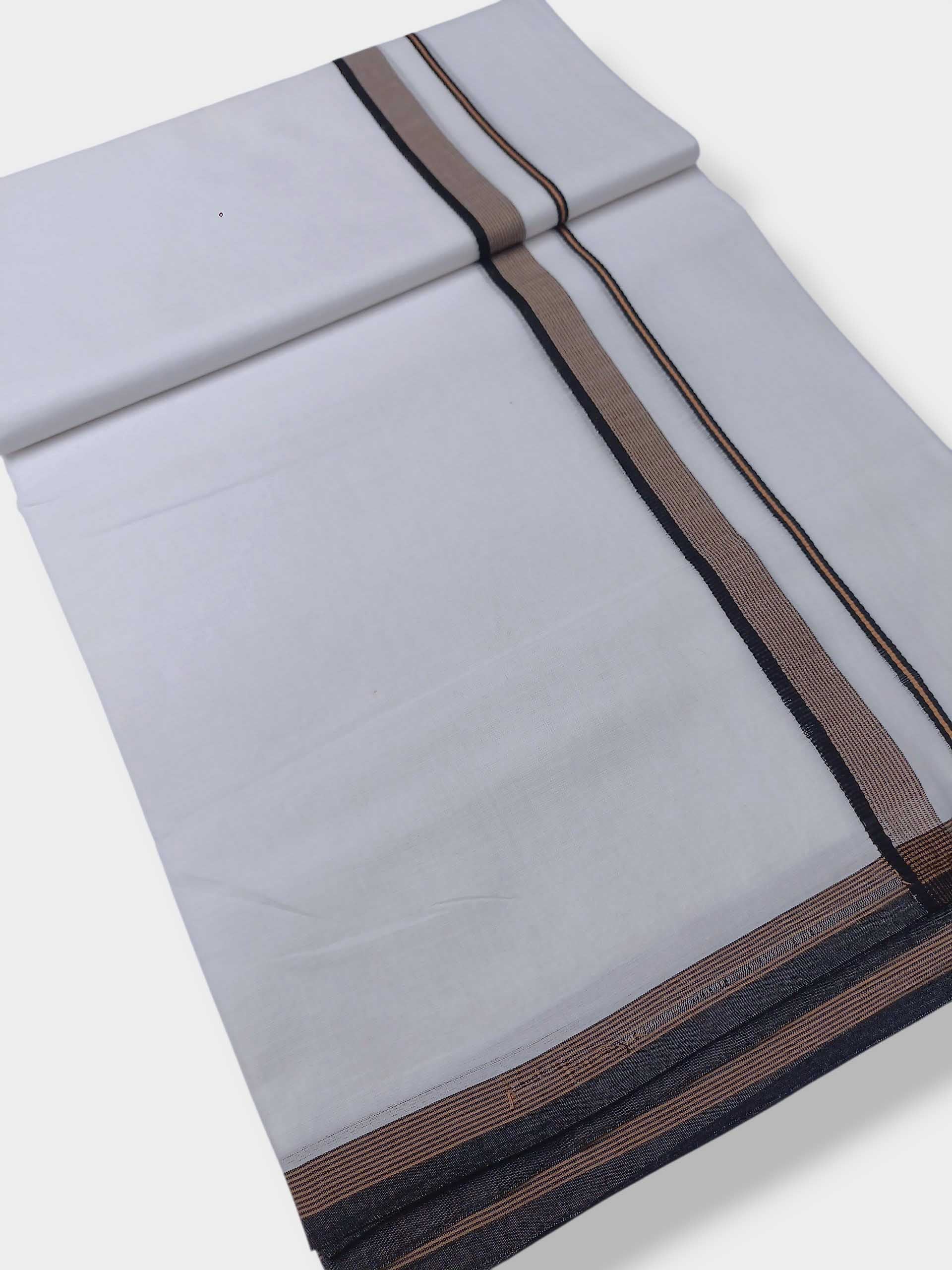 Pure White Cotton Men's Double Dhoti