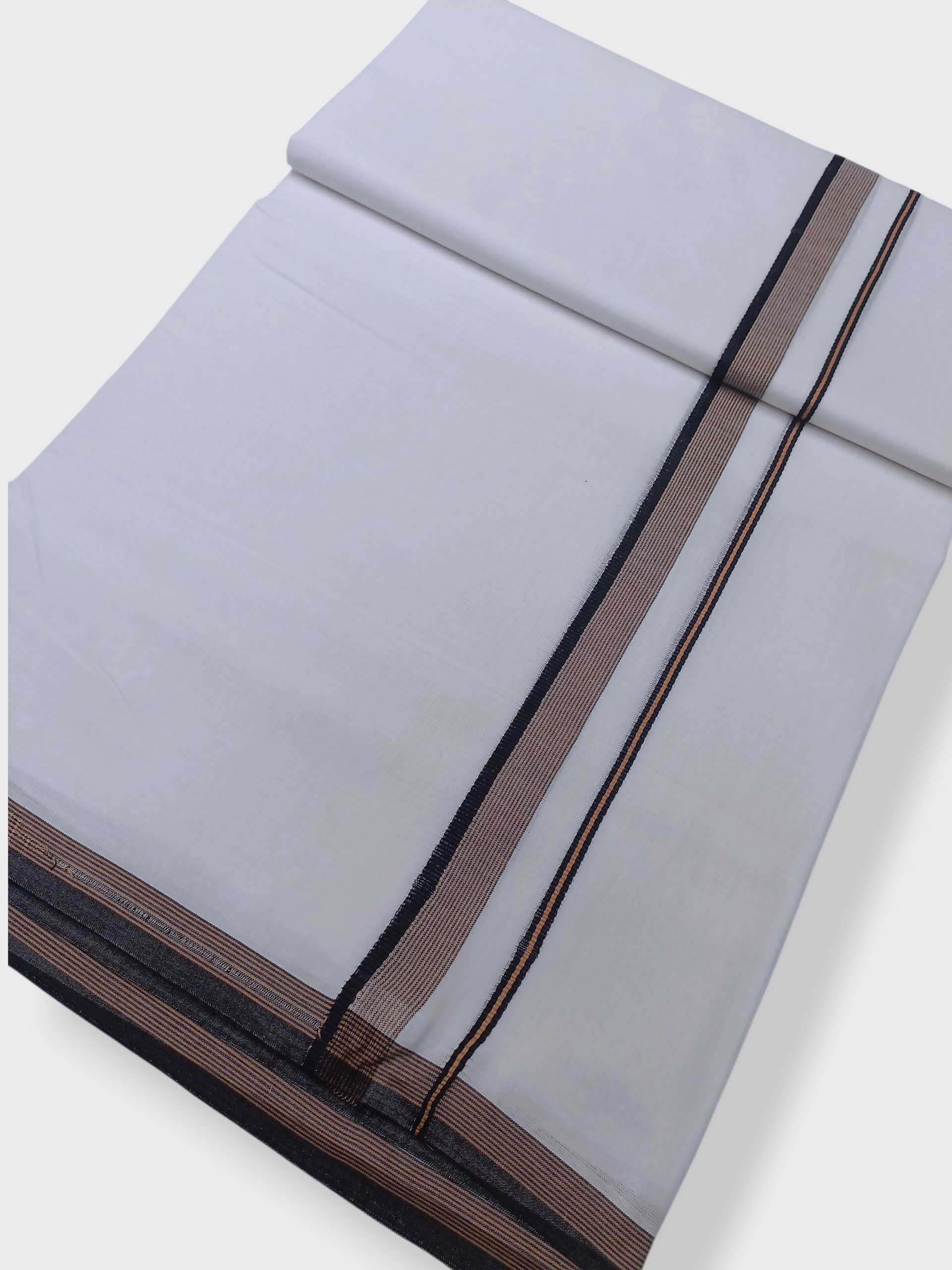 Pure White Cotton Men's Double Dhoti