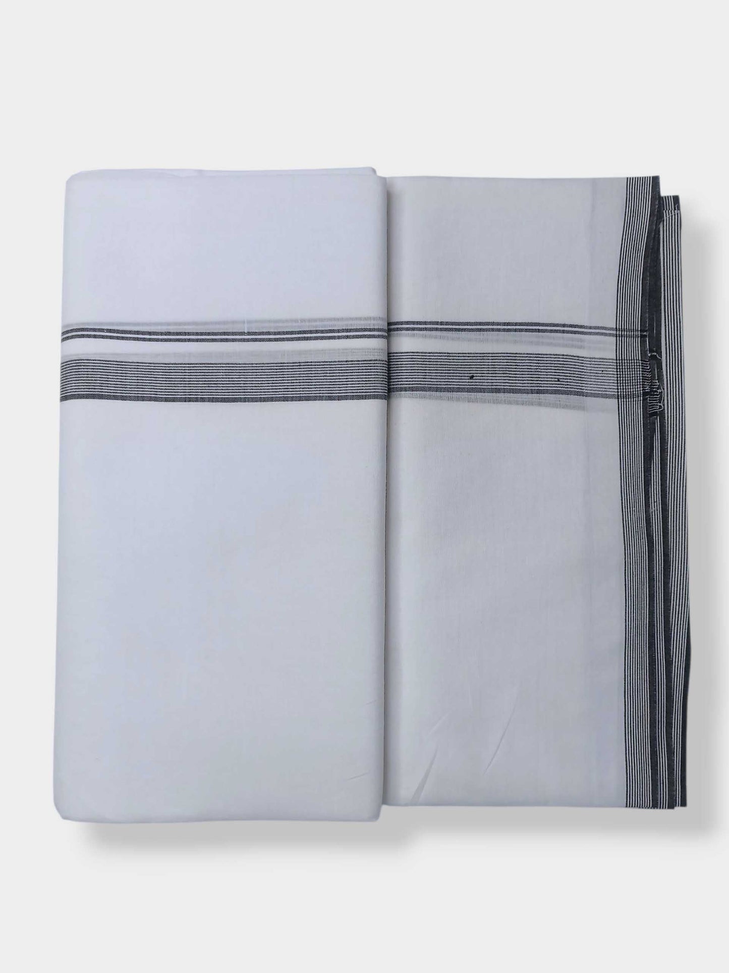 Pure White Cotton Men's Double Dhoti