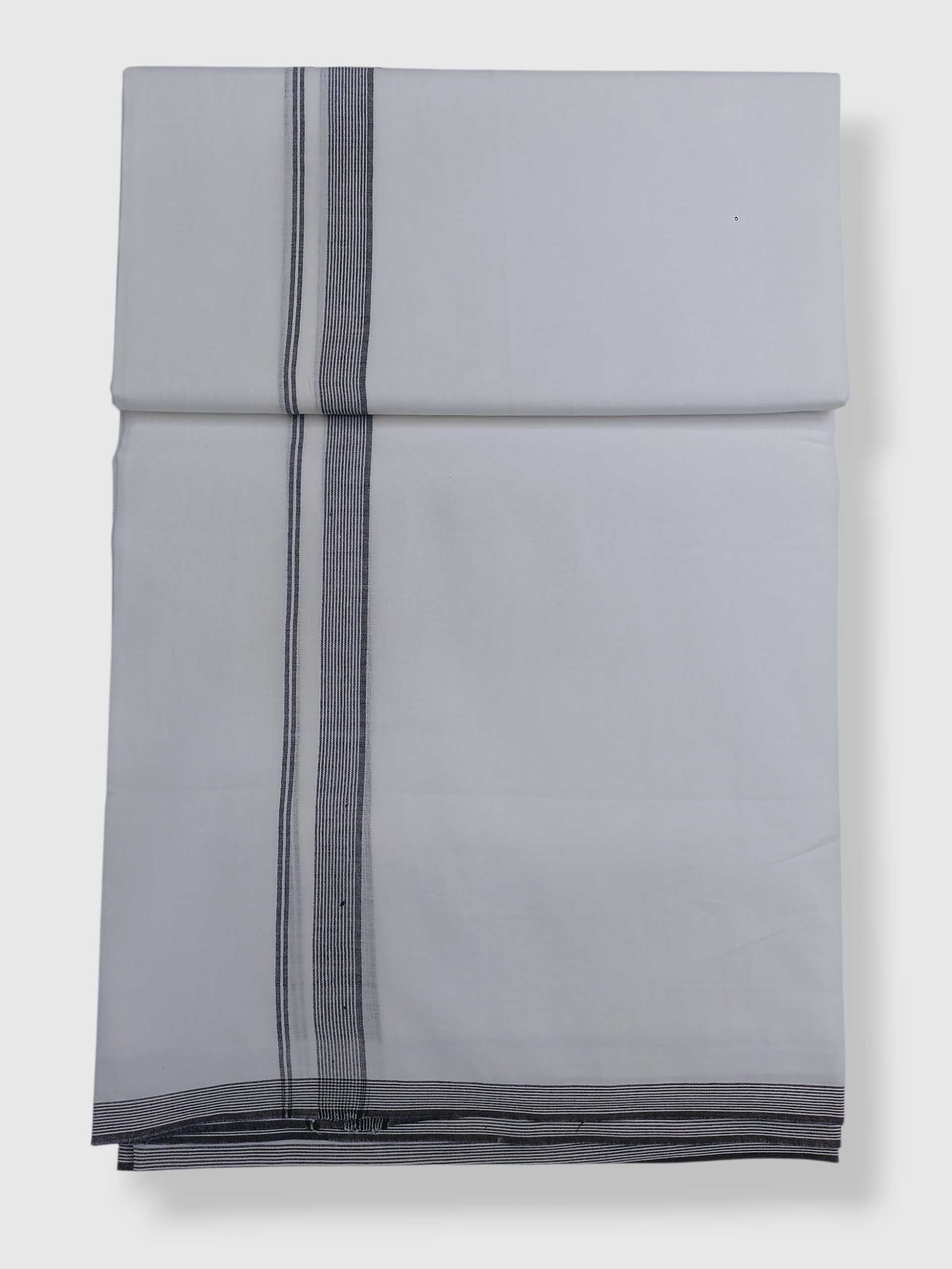 Pure White Cotton Men's Double Dhoti
