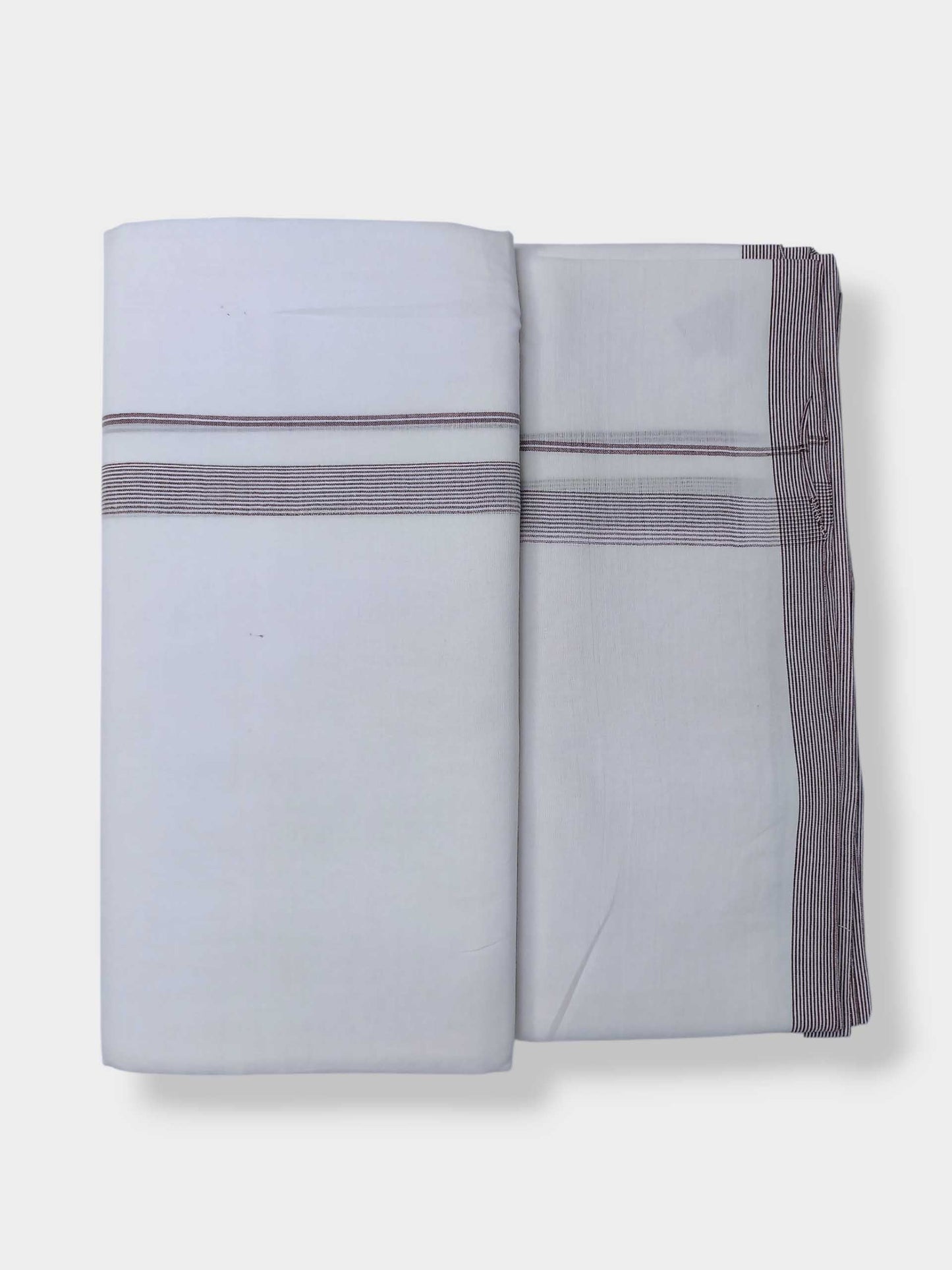 Pure White Cotton Men's Double Dhoti