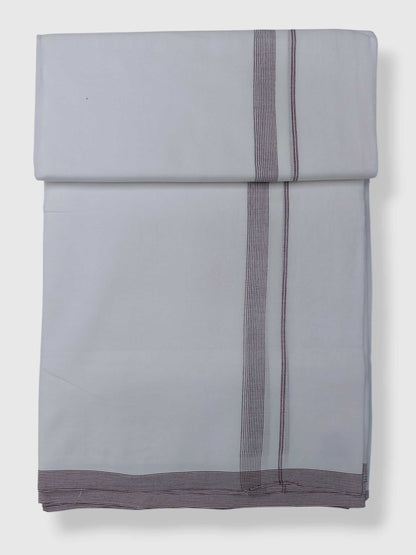 Pure White Cotton Men's Double Dhoti