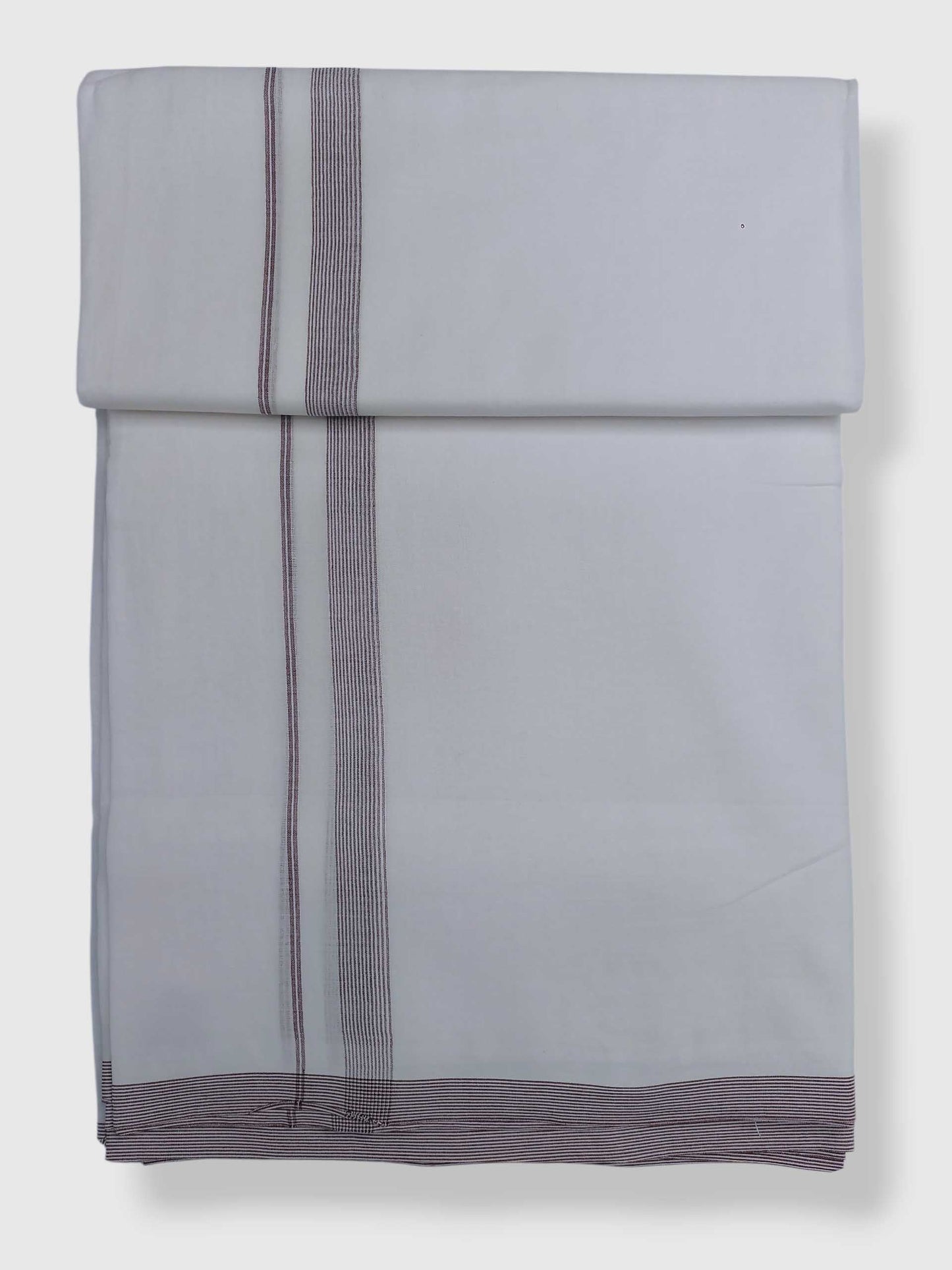 Pure White Cotton Men's Double Dhoti