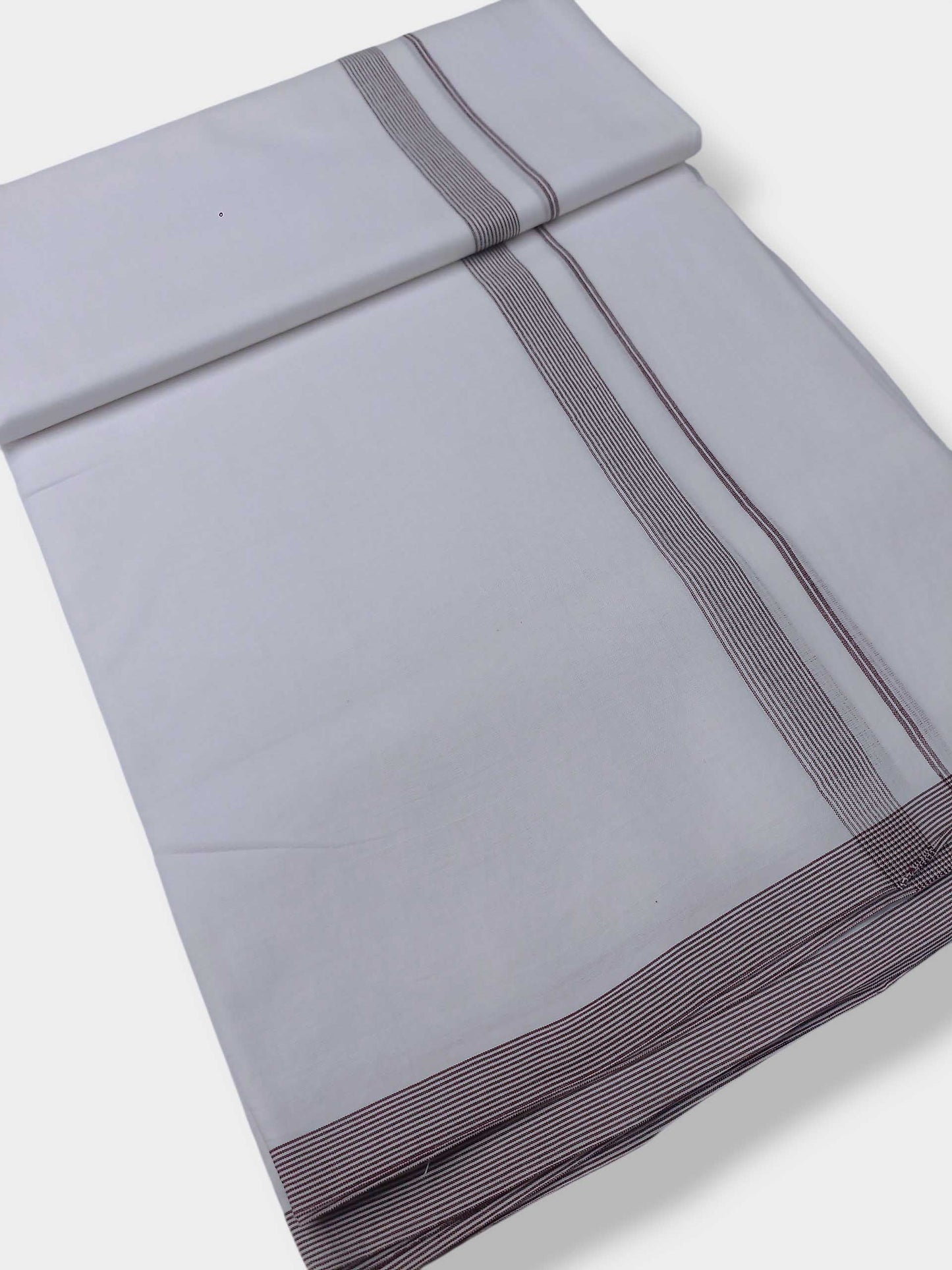 Pure White Cotton Men's Double Dhoti