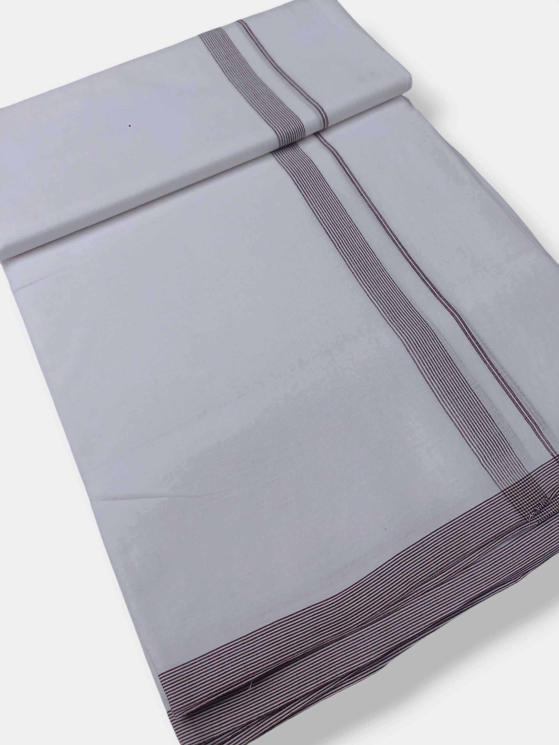 Pure White Cotton Men's Double Dhoti