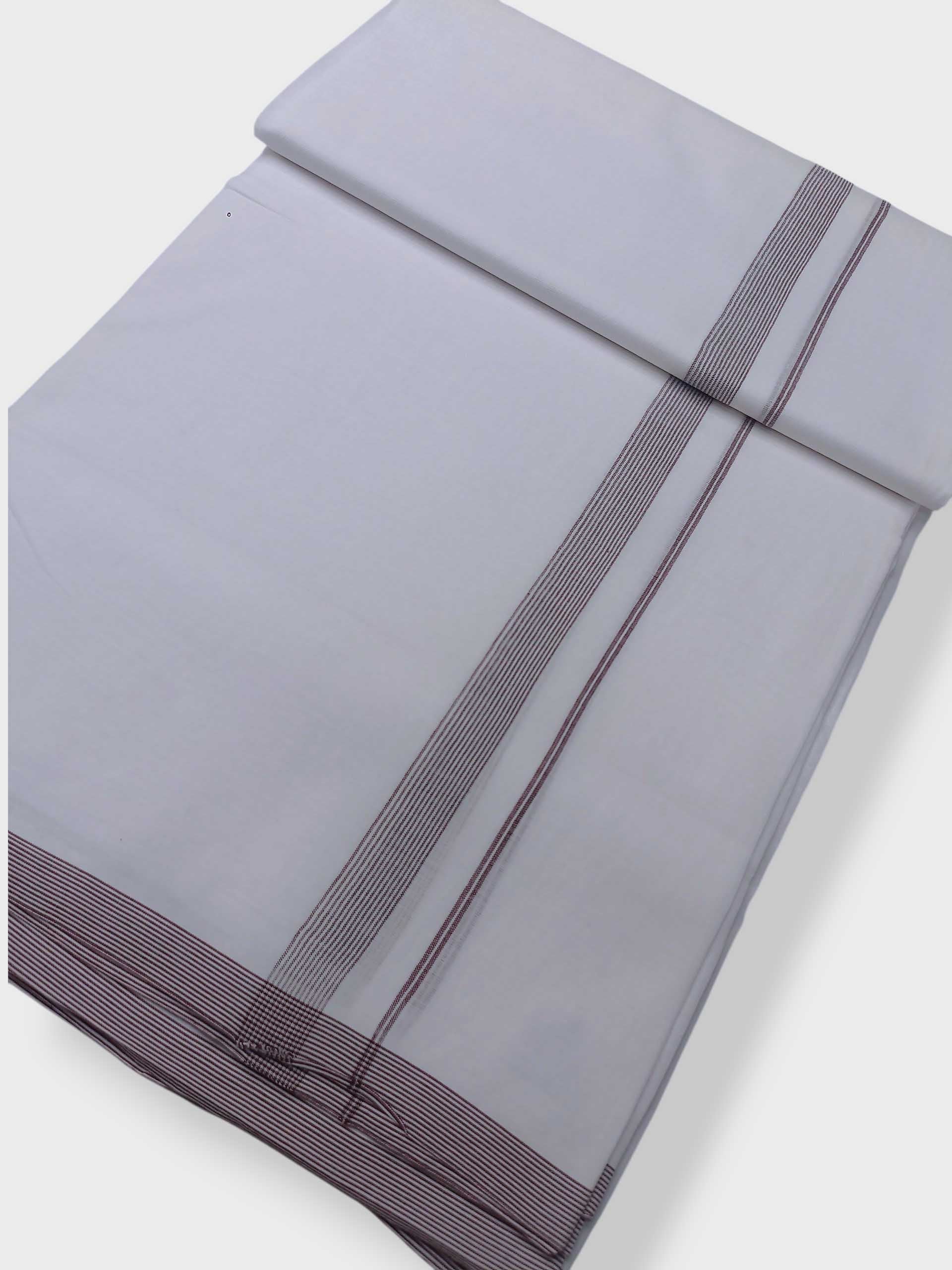 Pure White Cotton Men's Double Dhoti