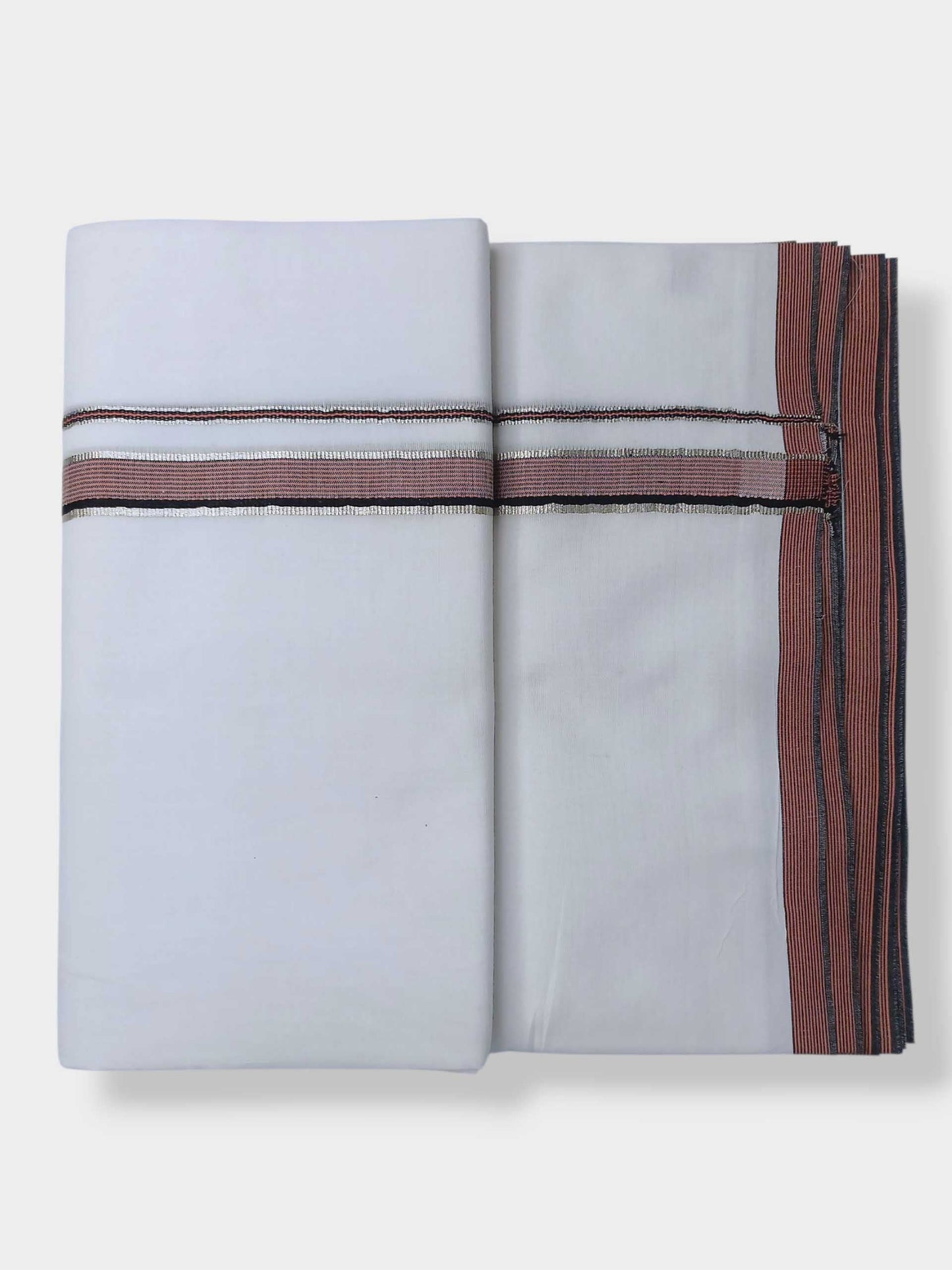 Pure White Cotton Men's Double Dhoti