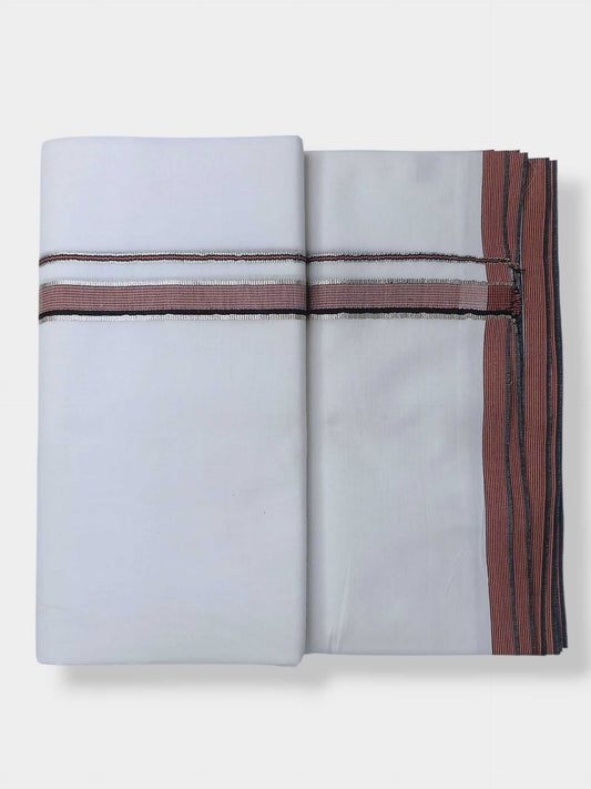 Pure White Cotton Men's Double Dhoti