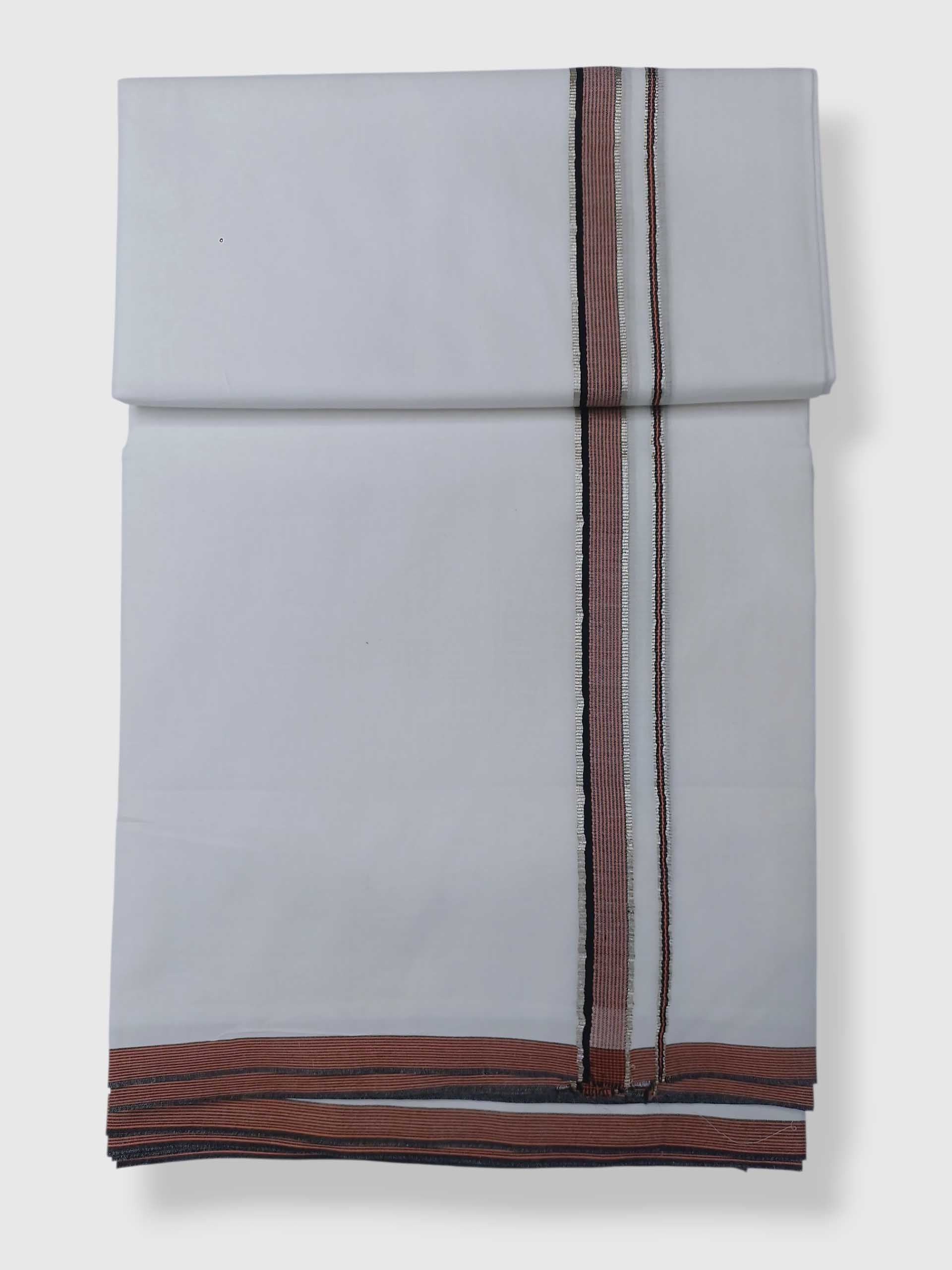 Pure White Cotton Men's Double Dhoti