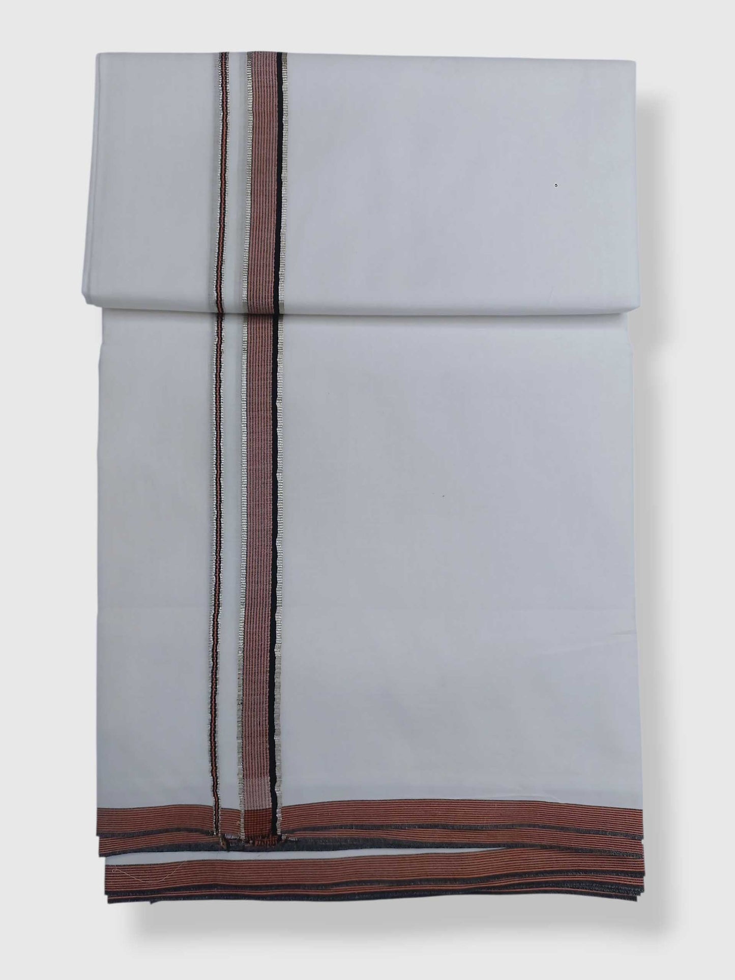 Pure White Cotton Men's Double Dhoti