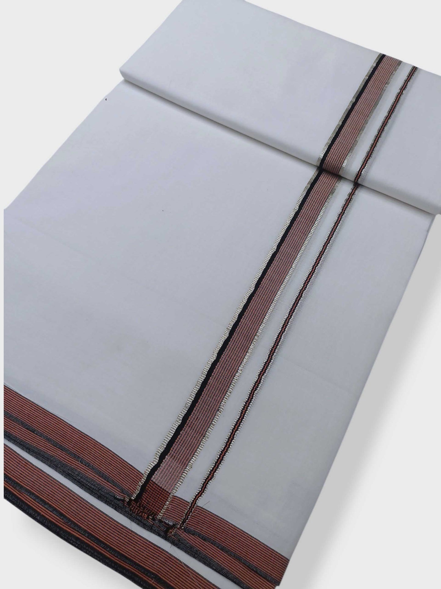 Pure White Cotton Men's Double Dhoti