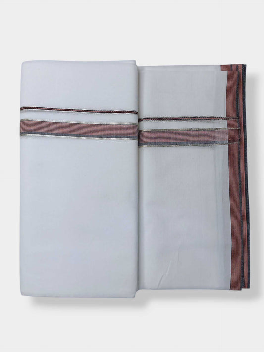 Pure White Cotton Men's Double Dhoti