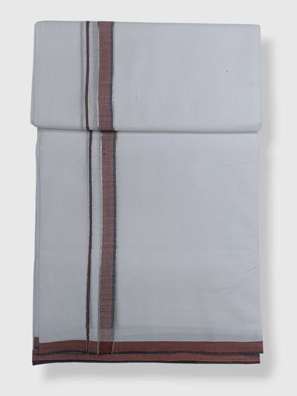 Pure White Cotton Men's Double Dhoti
