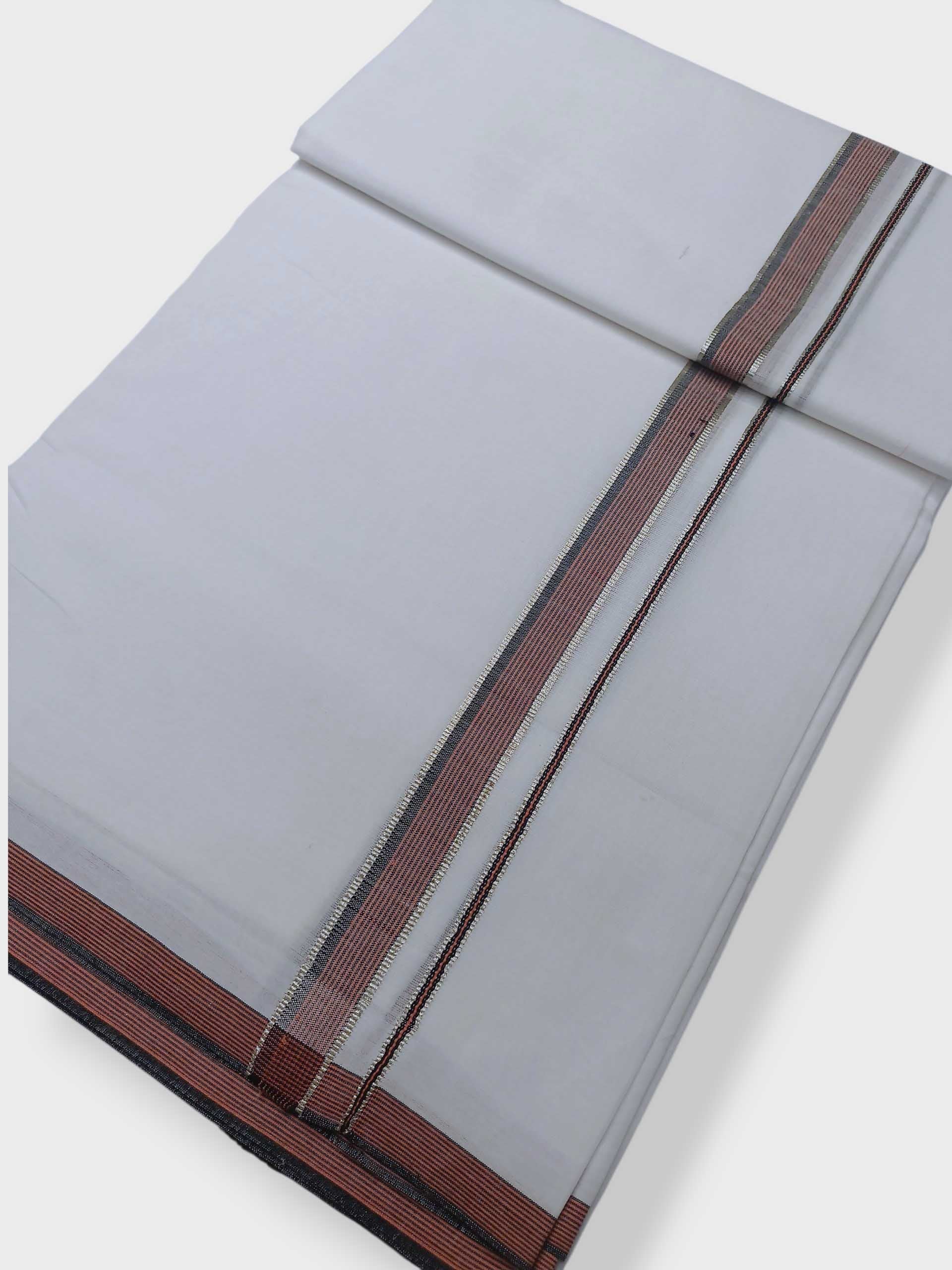 Pure White Cotton Men's Double Dhoti