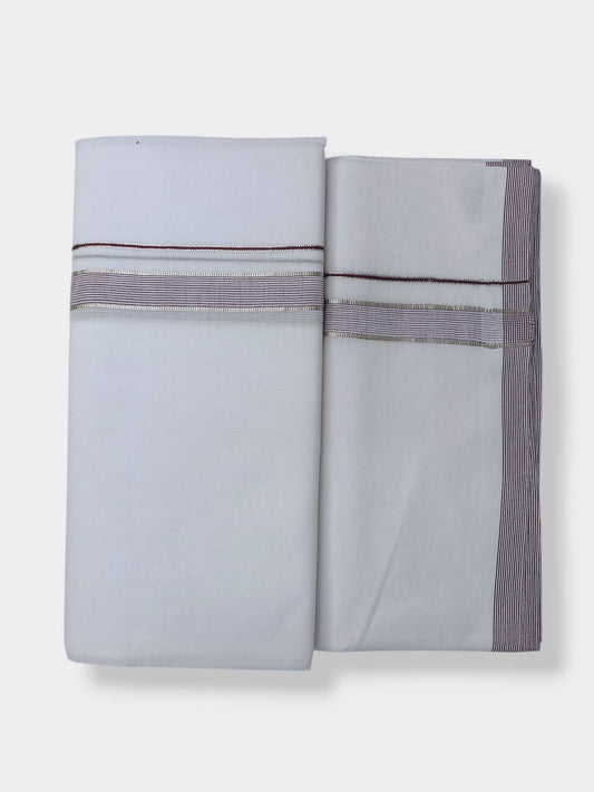 Pure White Cotton Men's Double Dhoti