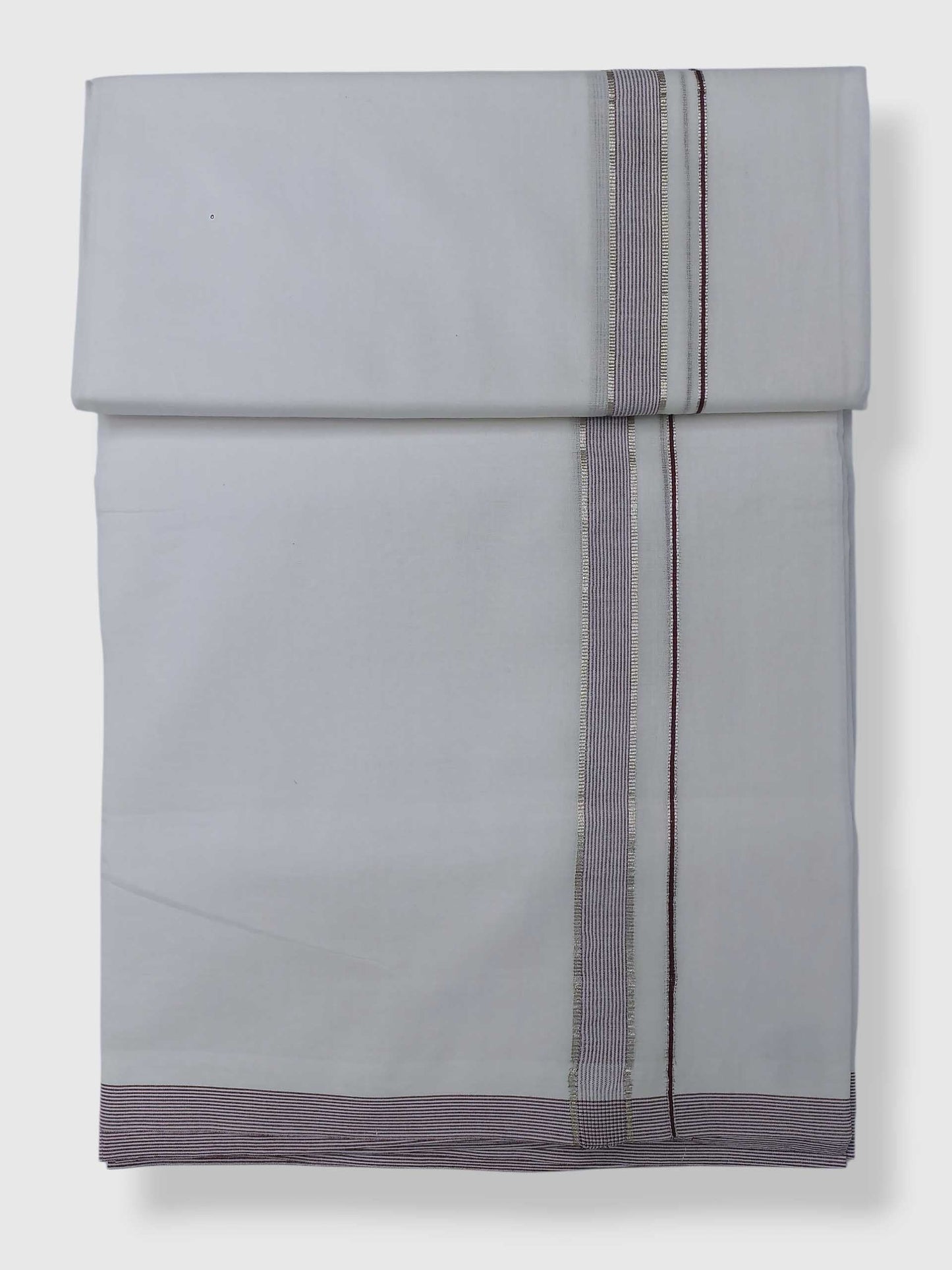 Pure White Cotton Men's Double Dhoti