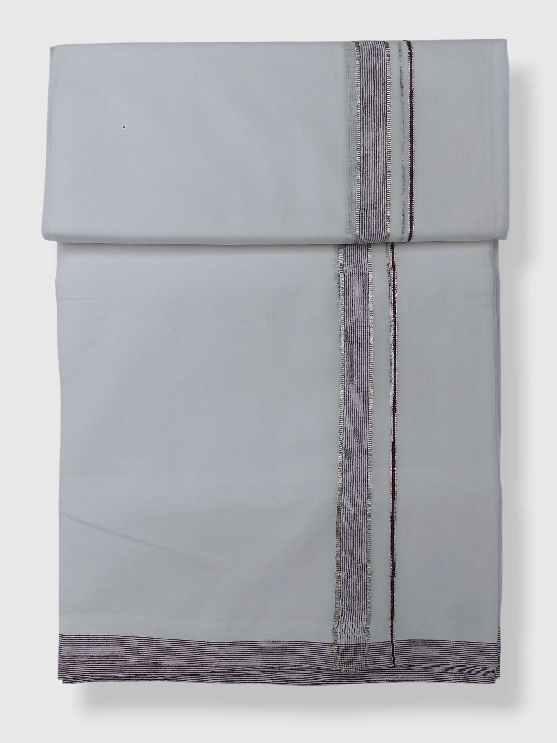 Pure White Cotton Men's Double Dhoti