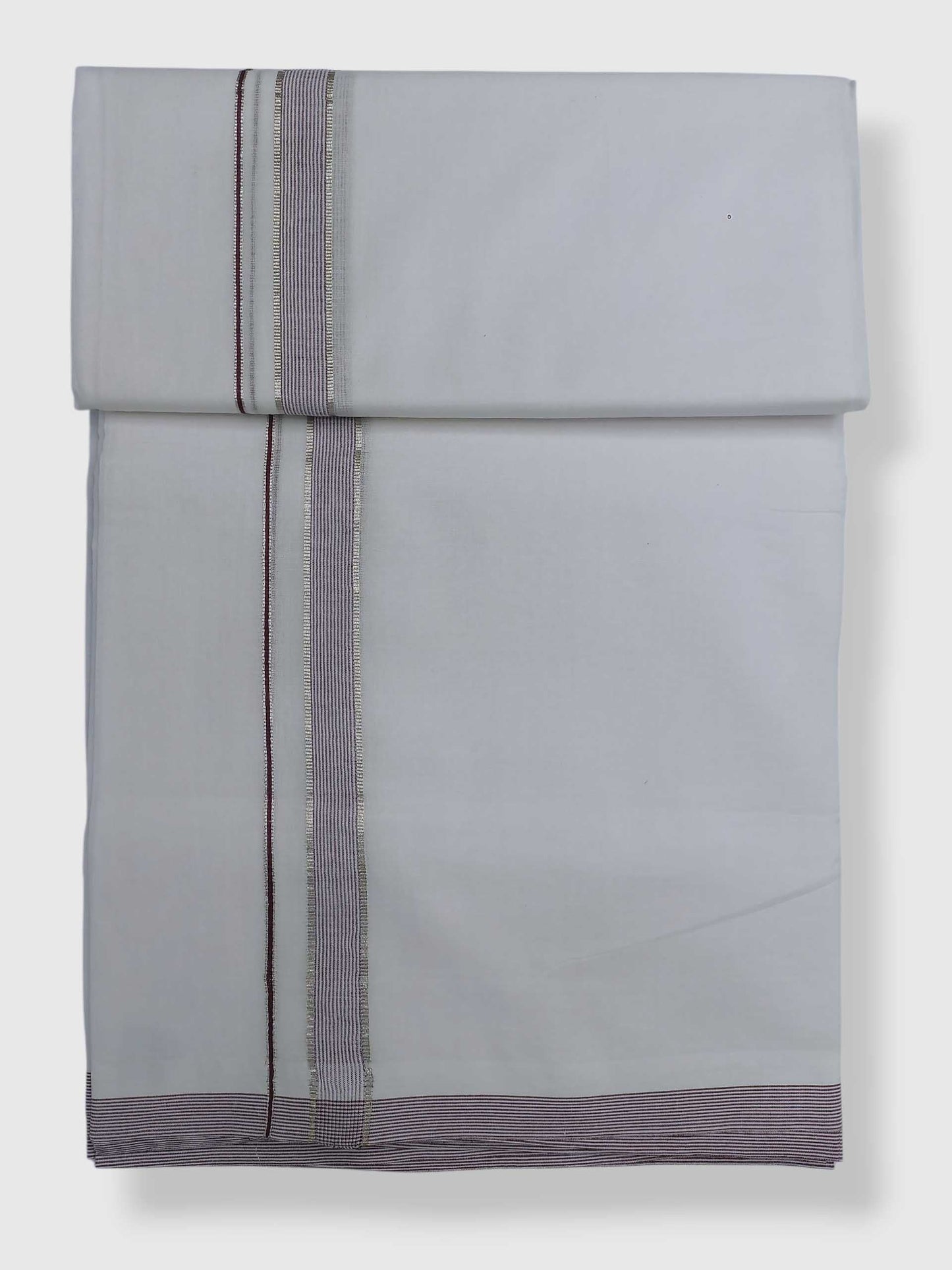 Pure White Cotton Men's Double Dhoti