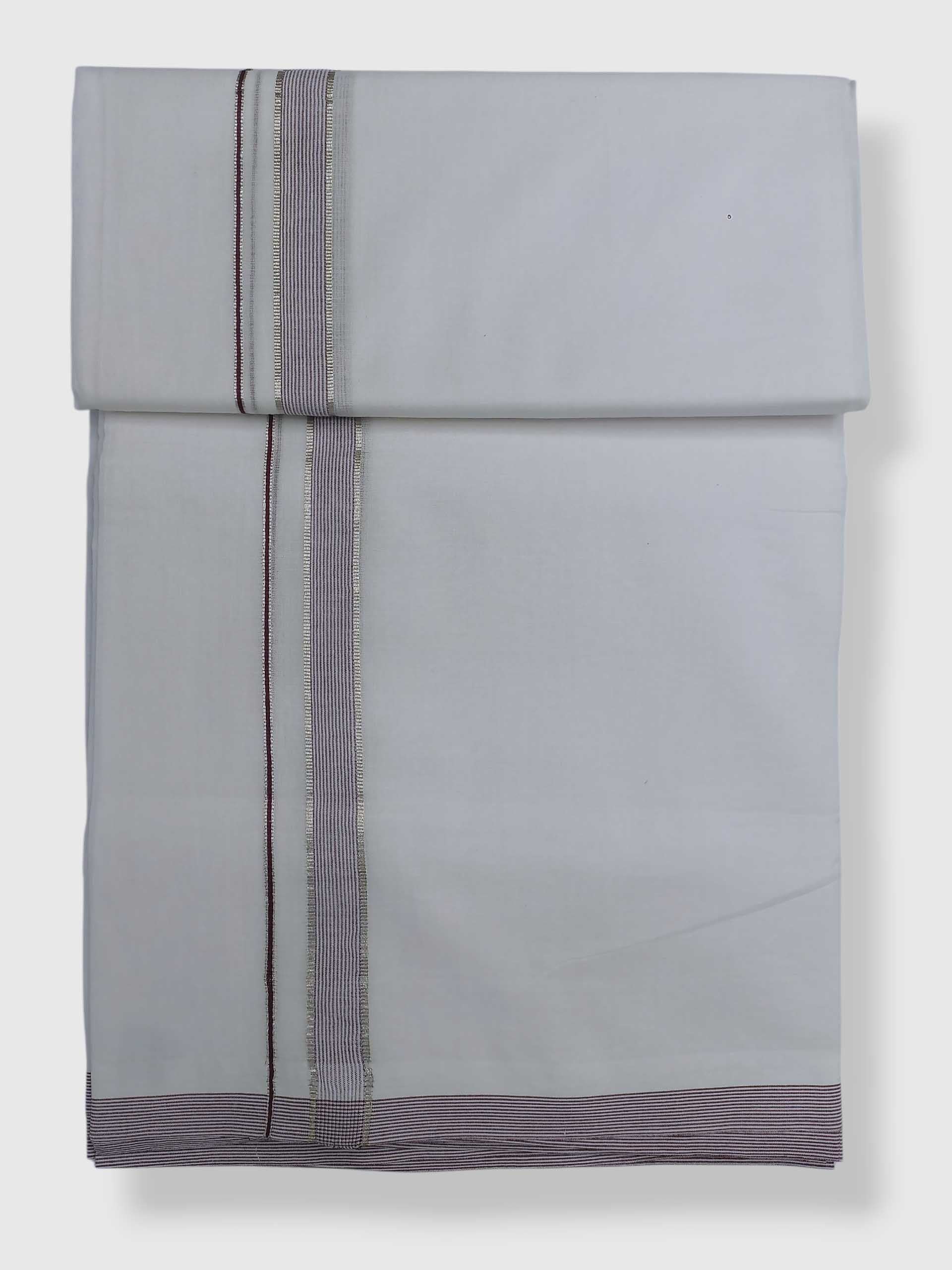 Pure White Cotton Men's Double Dhoti