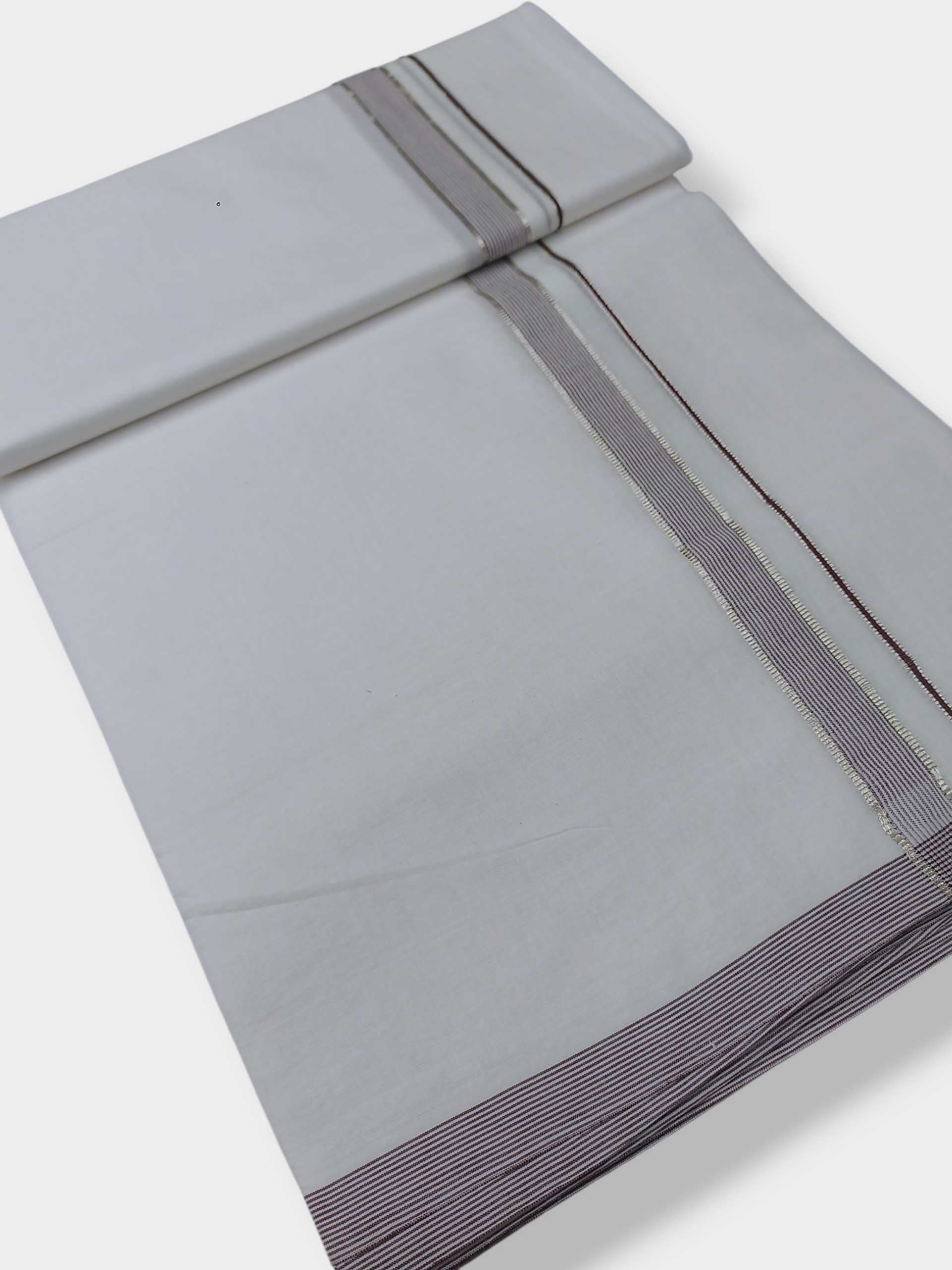 Pure White Cotton Men's Double Dhoti